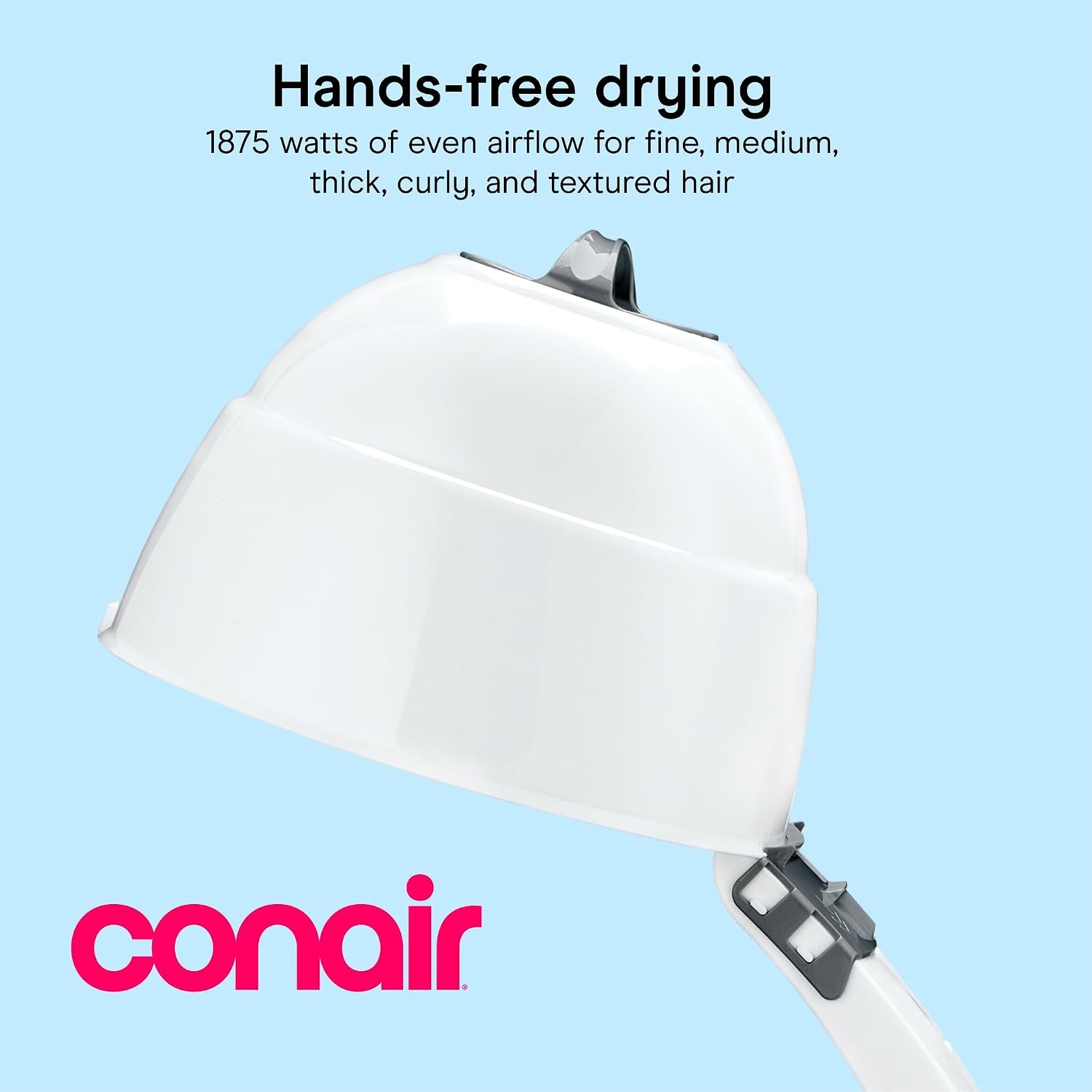 image:imageConair Bonnet Hair Dryer HandsFree Drying for Fine Medium Thick Curly and Textured Hair White HH320RNX