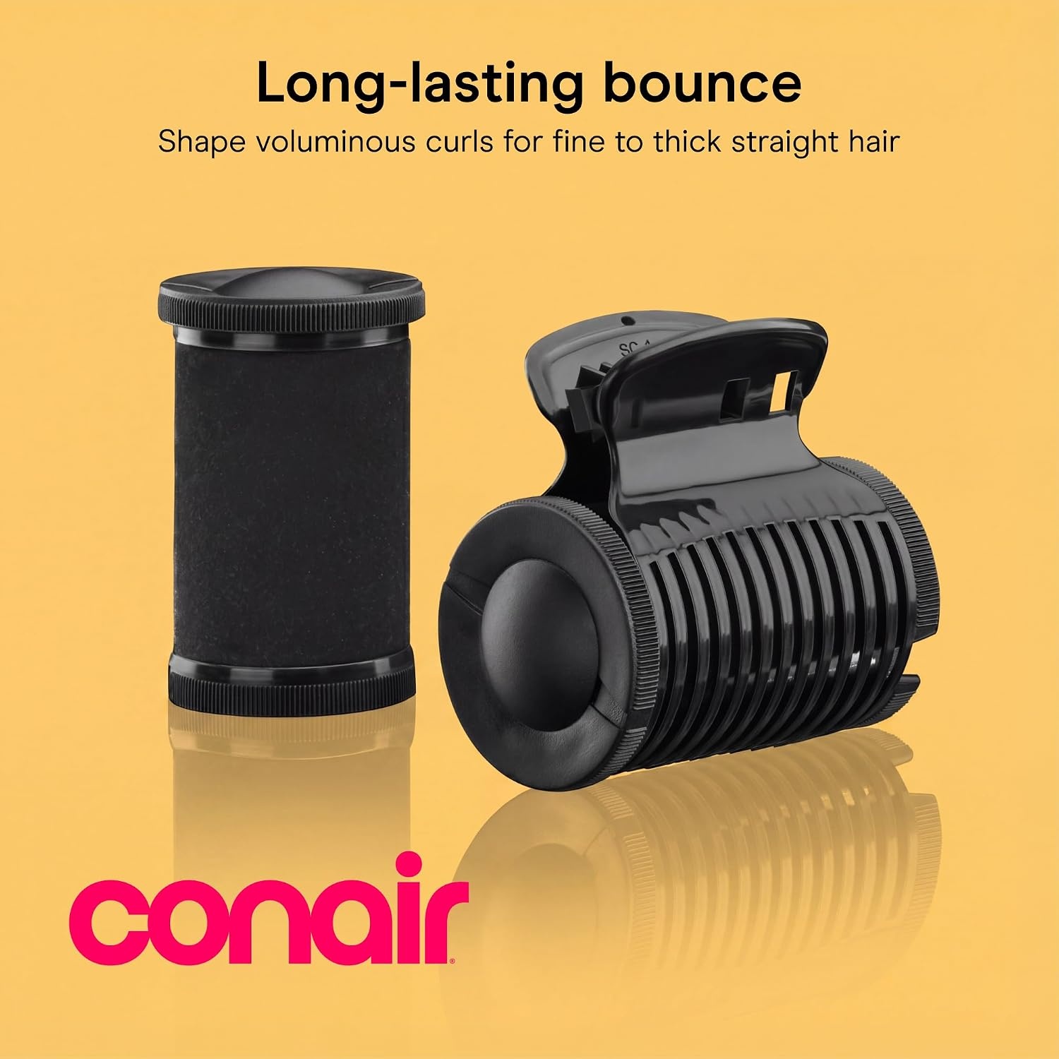 image:imageConair Ceramic 1 12inch Hot Rollers Super Clips Included Create Big Bouncy CurlsBlack