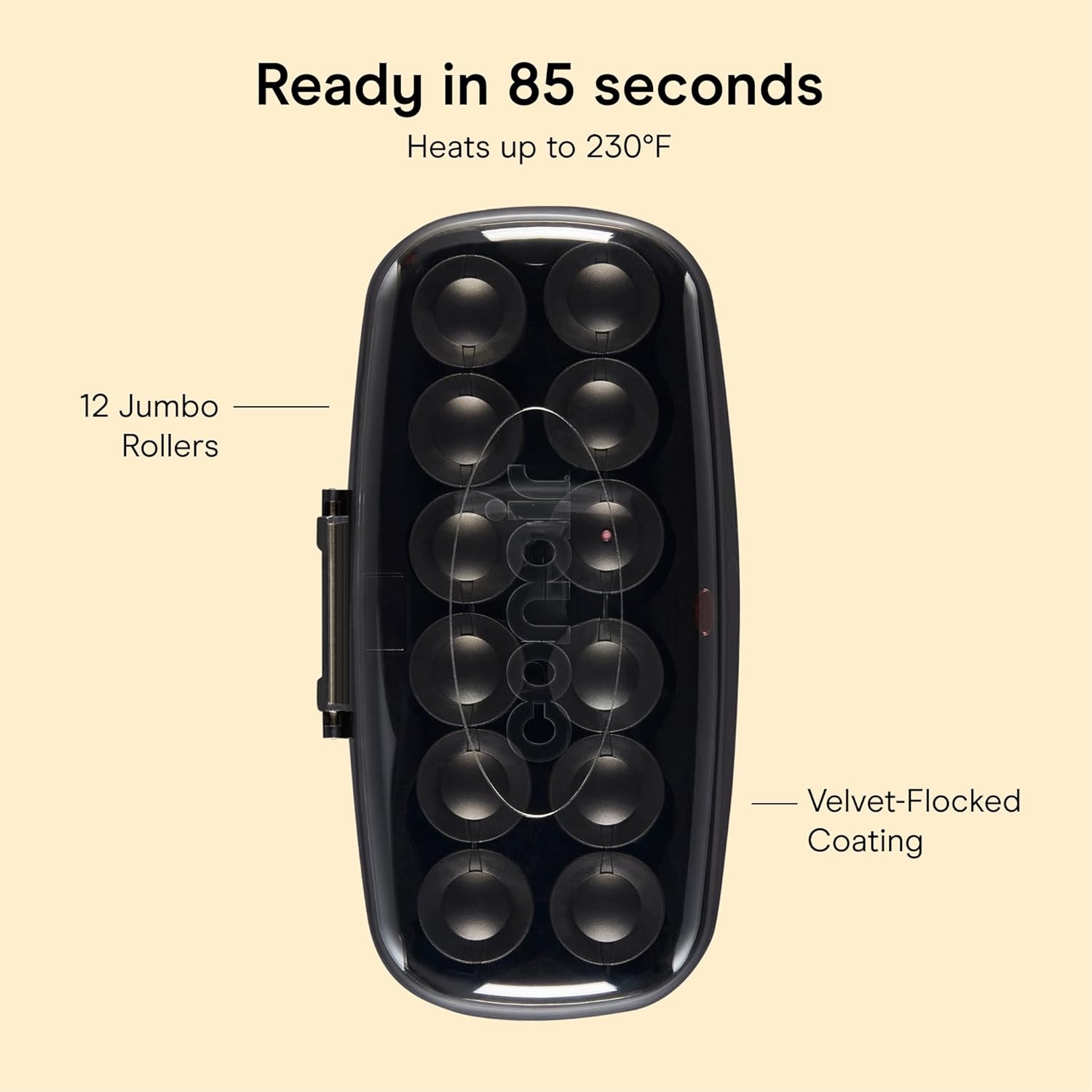 image:imageConair Ceramic 1 12inch Hot Rollers Super Clips Included Create Big Bouncy CurlsBlack