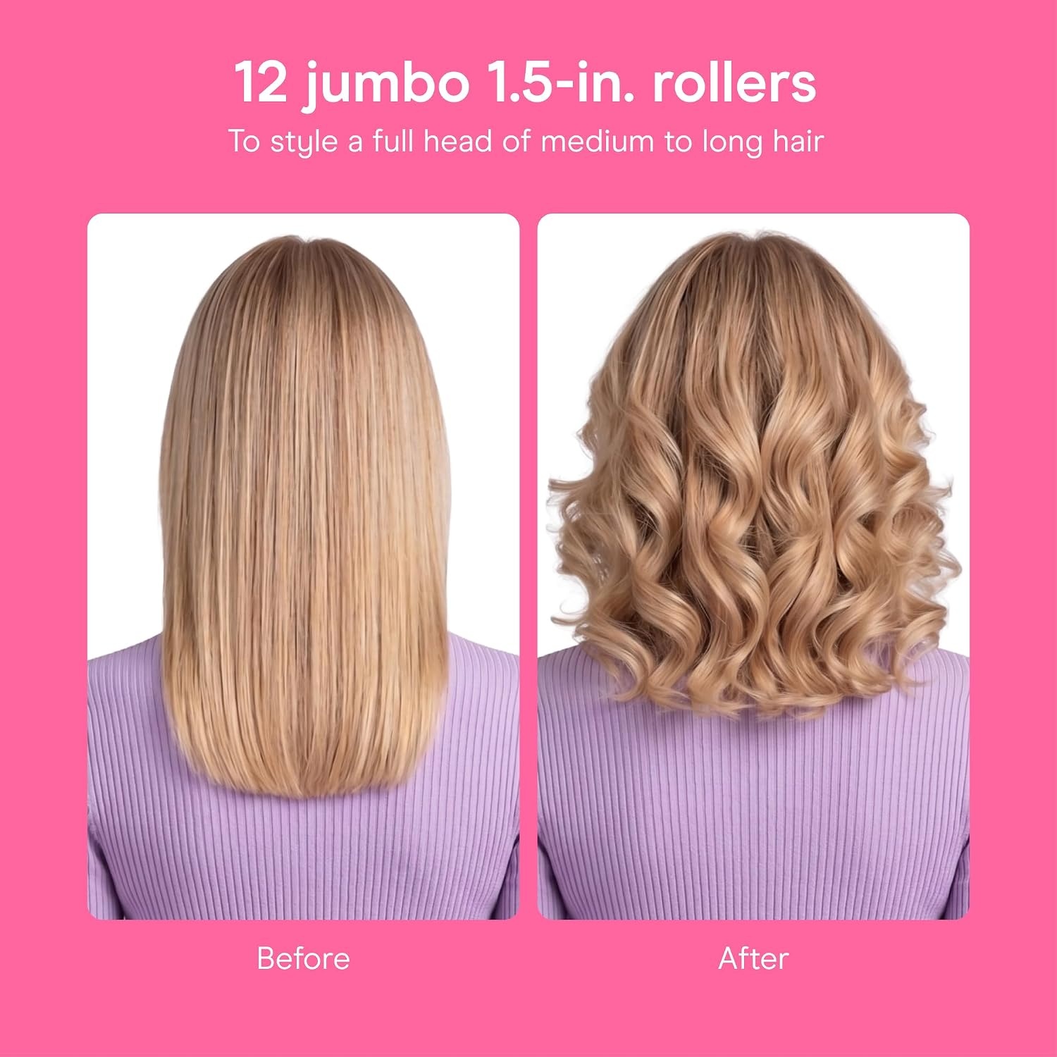 image:imageConair Ceramic 1 12inch Hot Rollers Super Clips Included Create Big Bouncy CurlsBlack