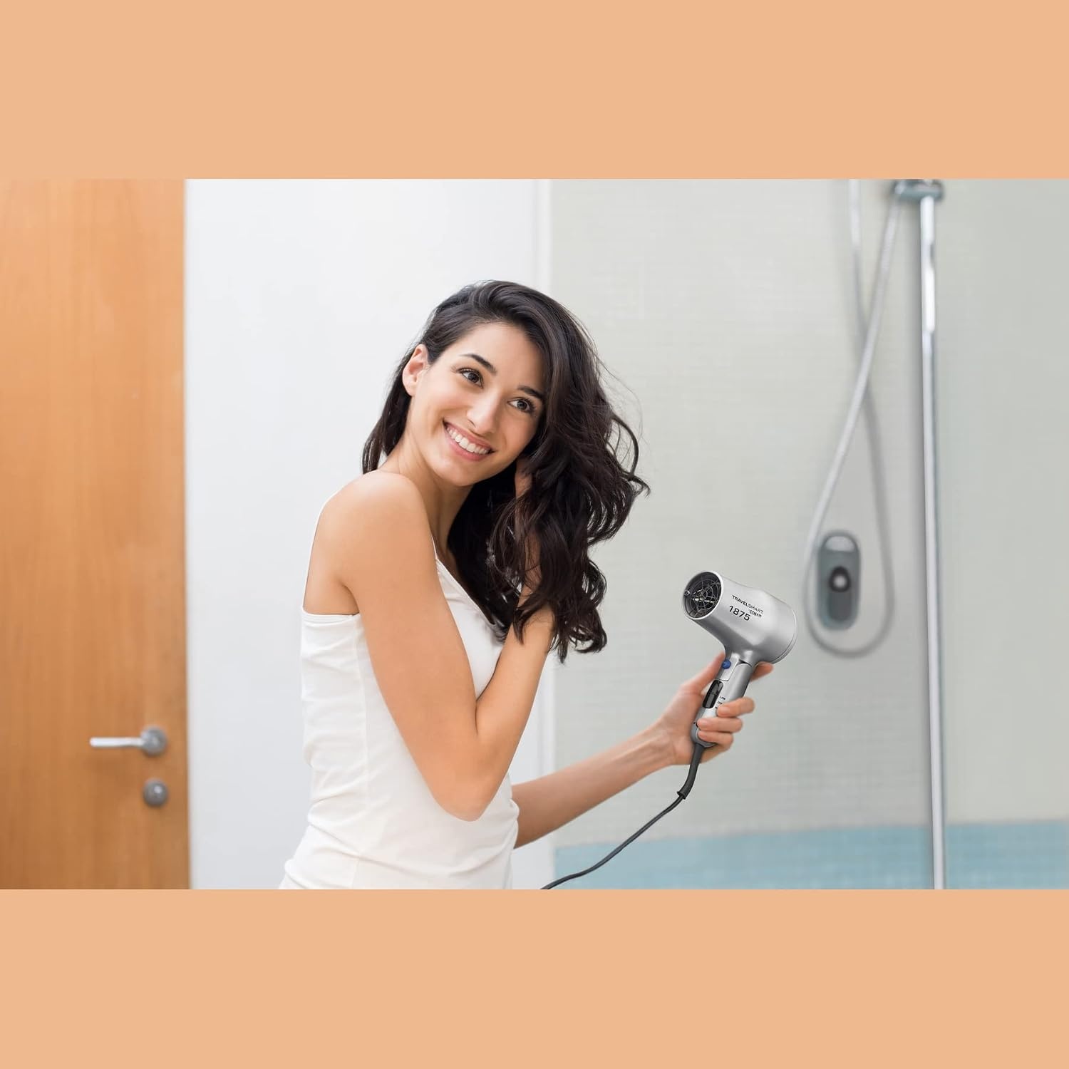 image:imageConair Compact Hair Dryer Travel Blow Dryer Folding Hair Dryers for Women 1875W Travel Hair Dryer Lightweight Hairdryer Dual Voltage Hair Dryer for World Travel 2 Heat2 Speed Cool Shot Grey1 Count Pack of 4