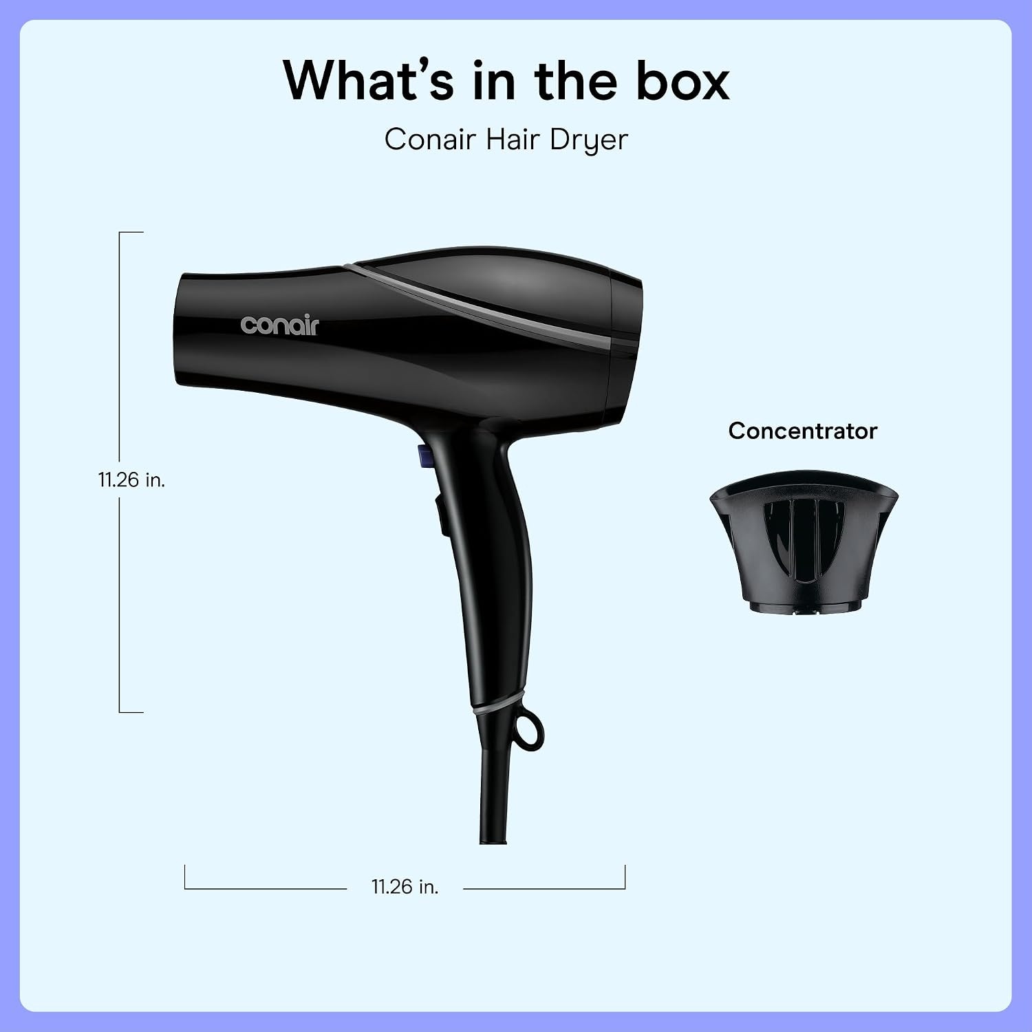 image:imageConair Crystal Infused Ceramic Hair Dryer Fast Drying Crystal Infused Ceramic Technology for Fine Medium Thick and Curly Hair Black 1901 Count Pack of 1