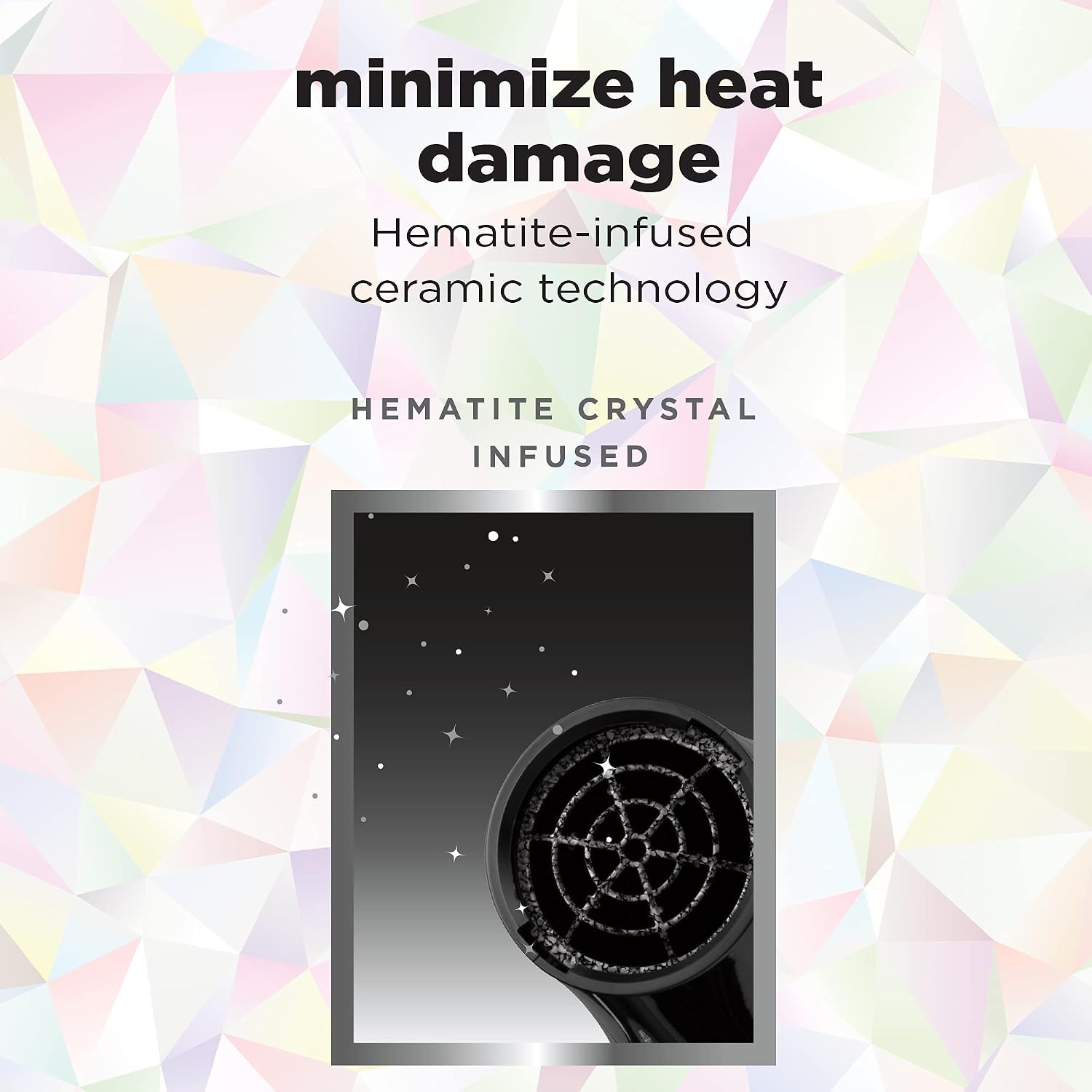 image:imageConair Crystal Infused Ceramic Hair Dryer Fast Drying Crystal Infused Ceramic Technology for Fine Medium Thick and Curly Hair Black 1901 Count Pack of 4