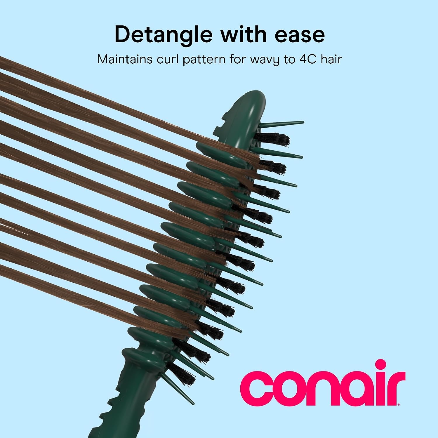 image:imageConair Curl Define Pro Detangler Brush DualVent Technology for Wavy Curly Coily 3C4C Hair 3Piece Set BR74516IN1L