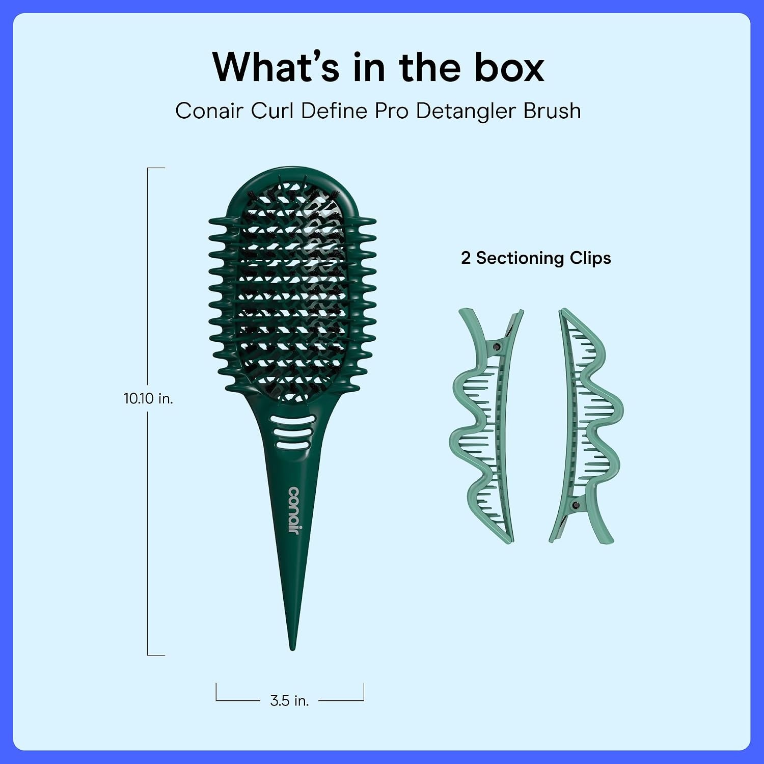 image:imageConair Curl Define Pro Detangler Brush DualVent Technology for Wavy Curly Coily 3C4C Hair 3Piece Set BR74516IN1L