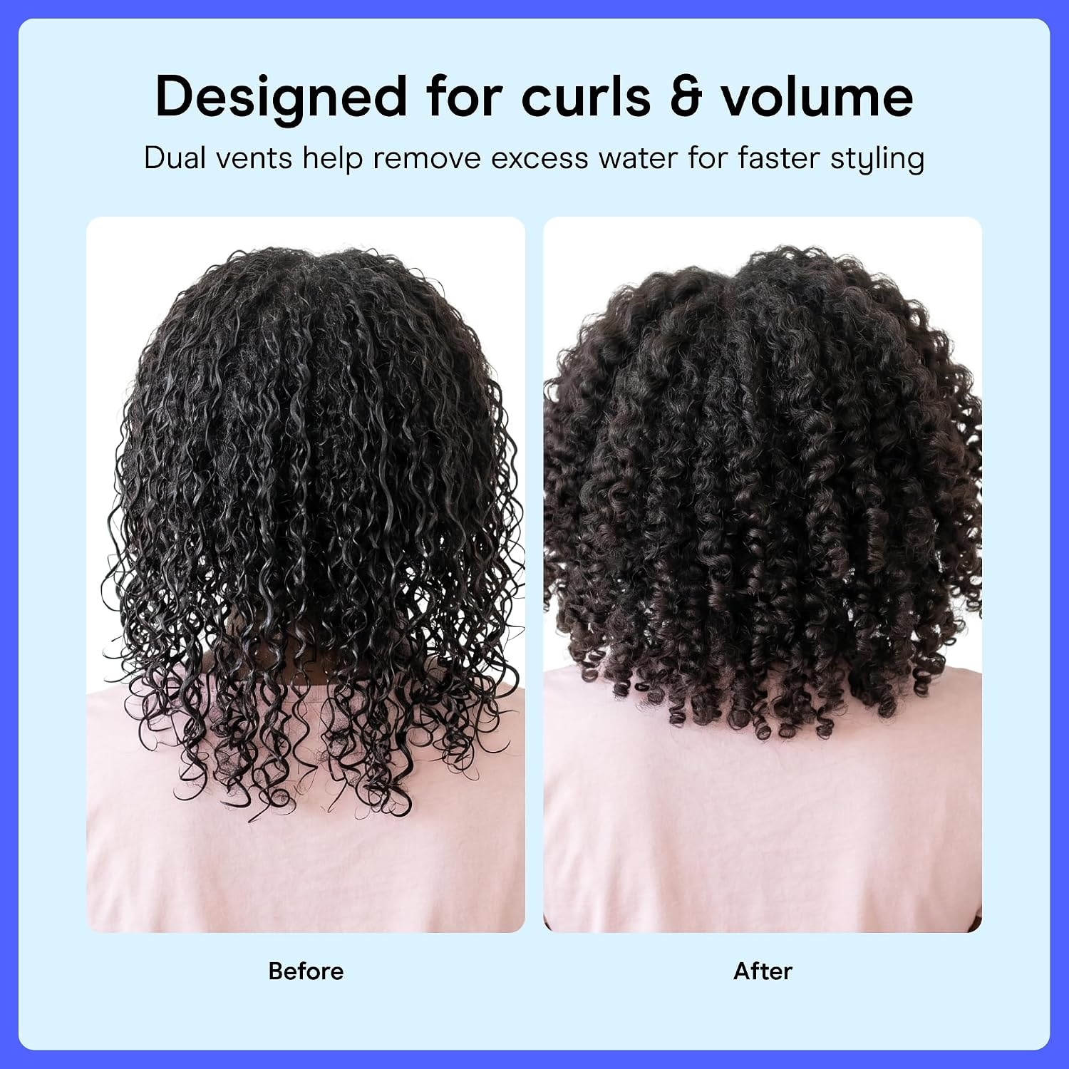 image:imageConair Curl Define Pro Detangler Brush DualVent Technology for Wavy Curly Coily 3C4C Hair 3Piece Set BR74516IN1L