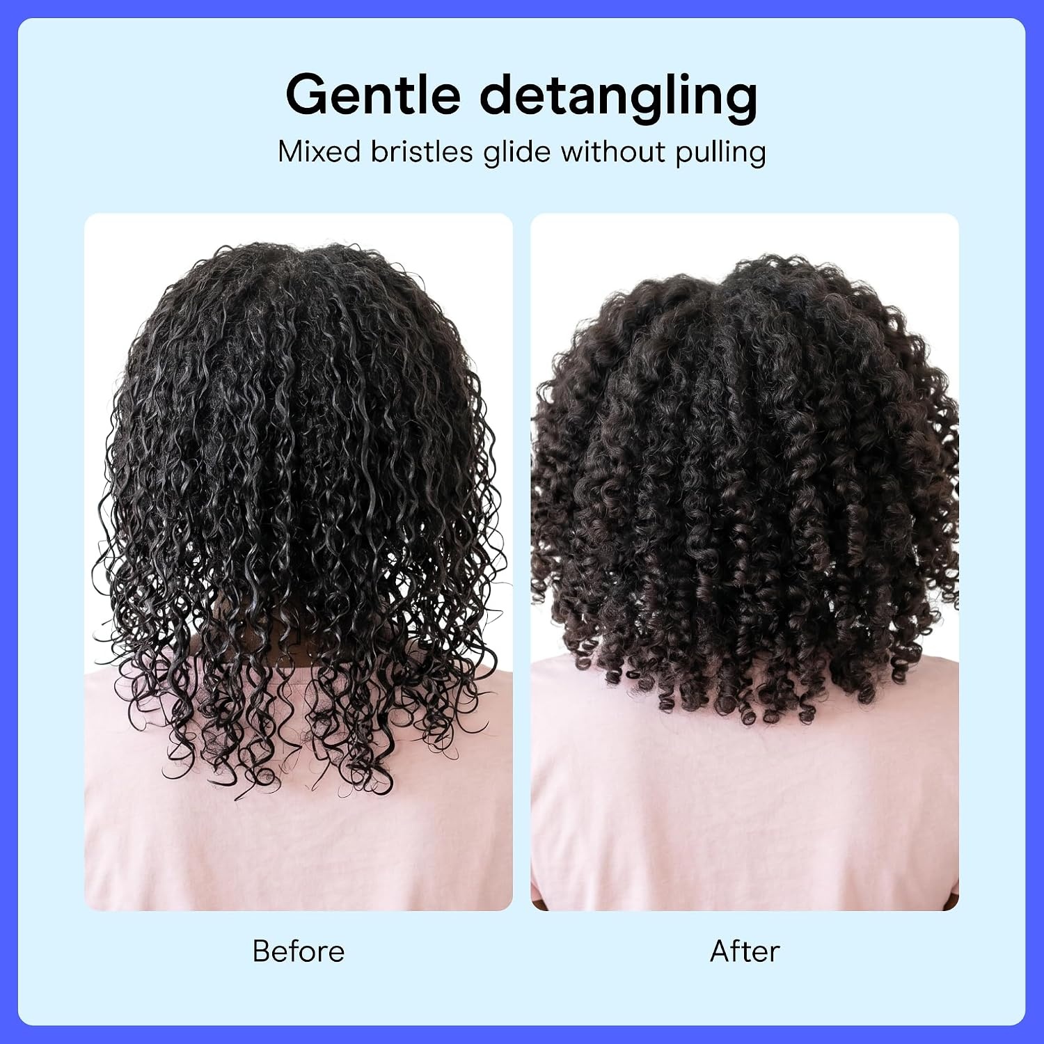 image:imageConair Curl Define Pro Detangler Brush for Curly Hair Dual Vents with Continuous Grooves Mixed Bristles for FrizzFree Detangling Smoothing and Curl Definition For Shorter Hair with Tight CurlsPurple