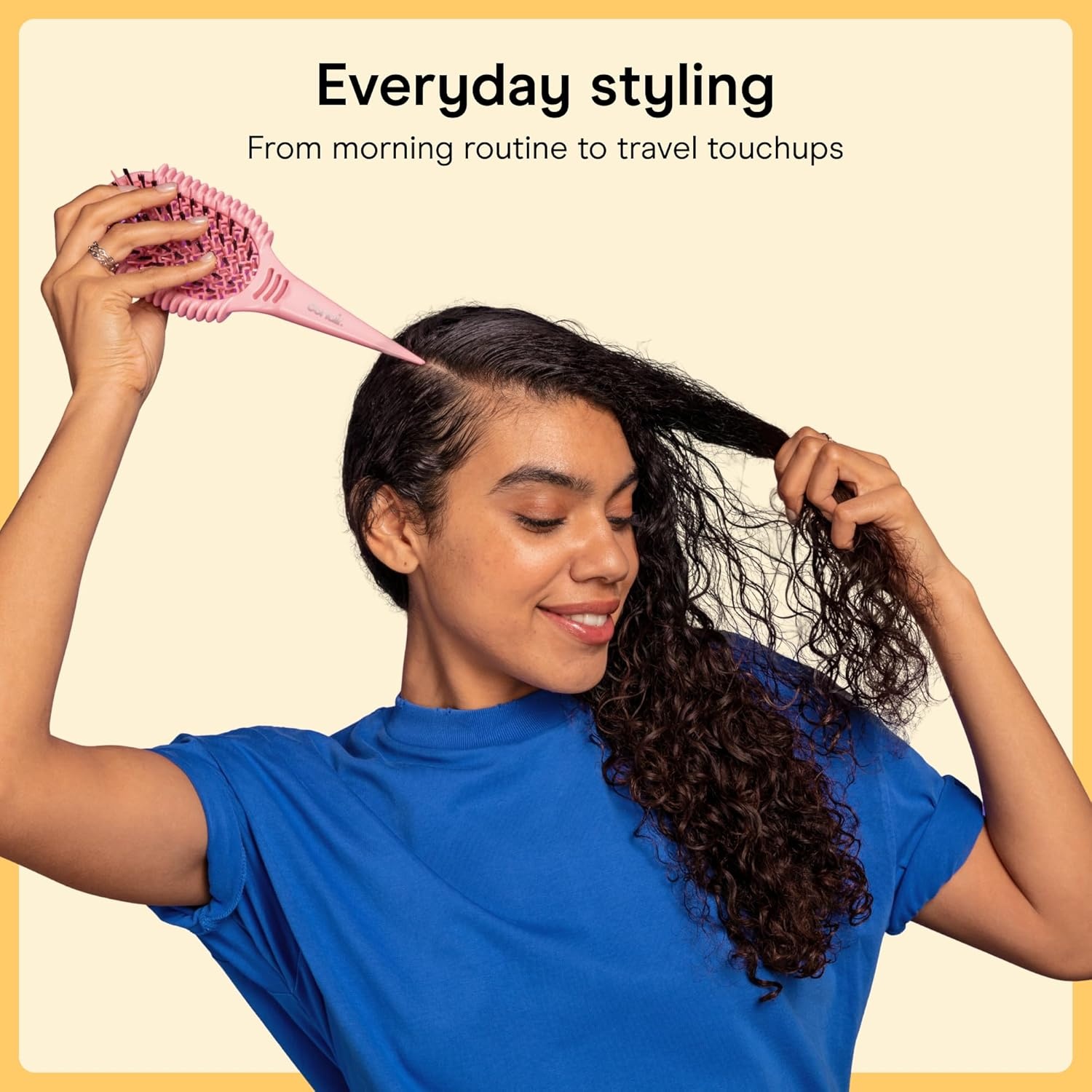 image:imageConair Detangler Curly Hair Brush Curl Define Pro for Enhancing and Detangling Loose Curls and Long Hair Purple BR95707PUR2LPink