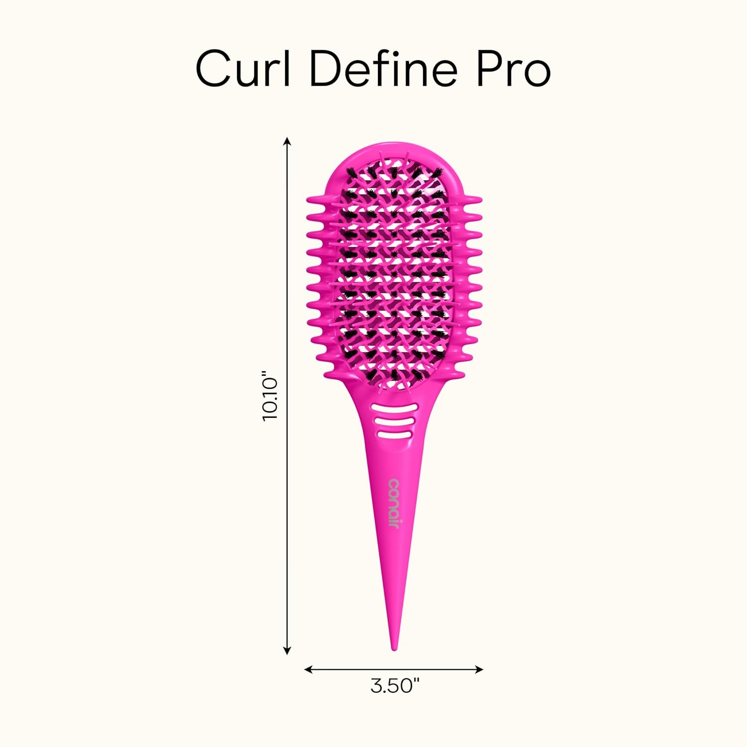 image:imageConair Detangler Curly Hair Brush Curl Define Pro for Enhancing and Detangling Loose Curls and Long Hair Purple BR95707PUR2LPink