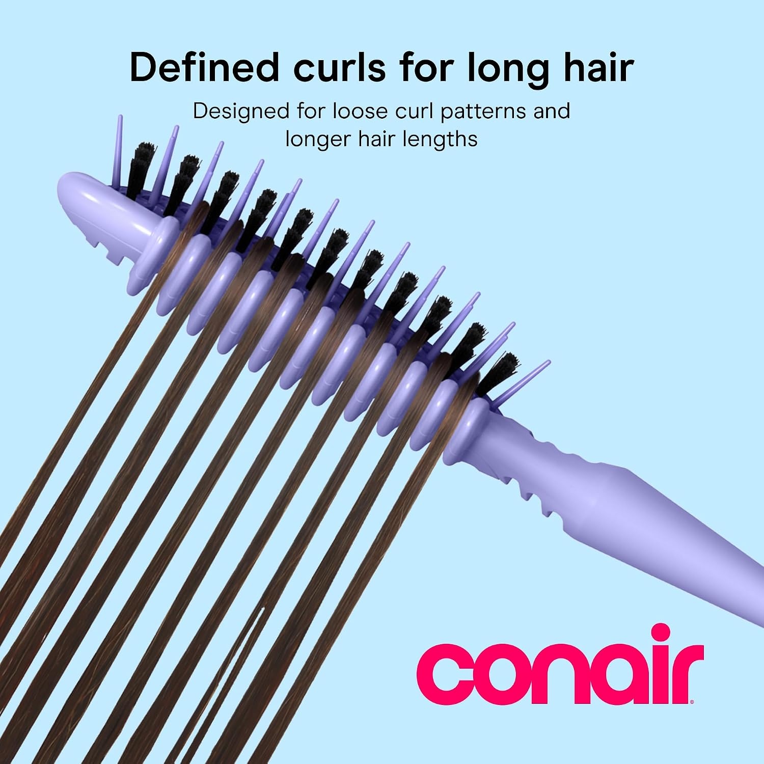 image:imageConair Detangler Curly Hair Brush Curl Define Pro for Enhancing and Detangling Loose Curls and Long Hair Purple BR95707PUR2LPurple