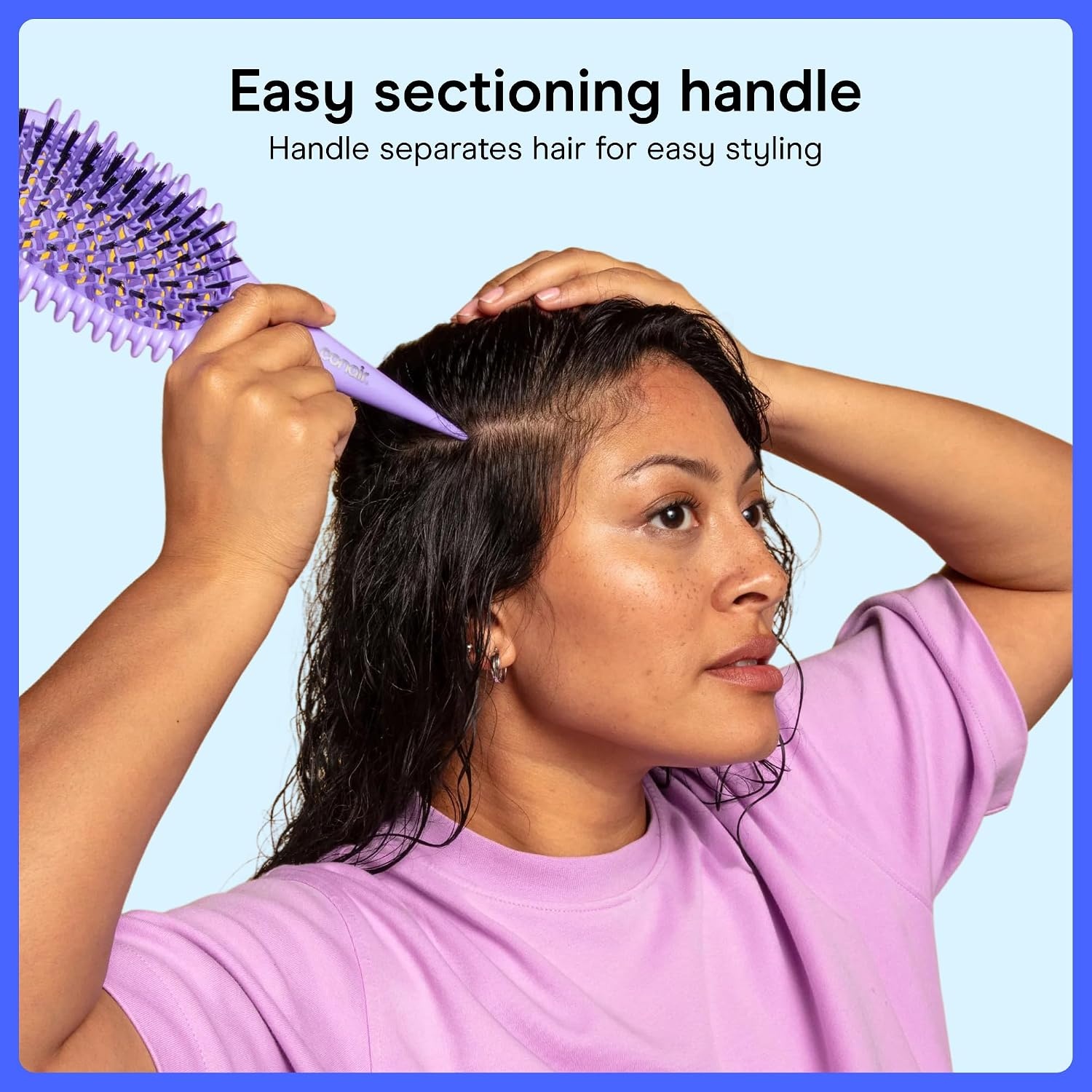 image:imageConair Detangler Curly Hair Brush Curl Define Pro for Enhancing and Detangling Loose Curls and Long Hair Purple BR95707PUR2LPurple