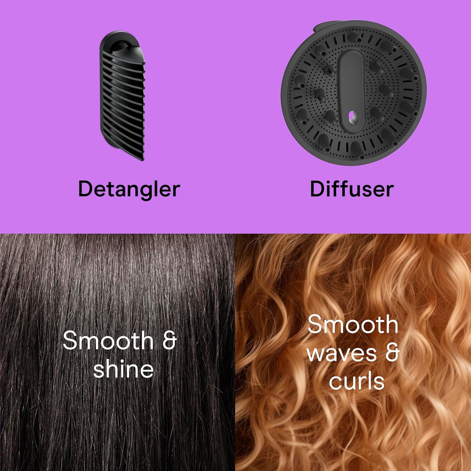 image:imageConair DigitalAire Air Styling System 4in1 Drying and Styling System with 4 Attachments to Detangle Straighten Volumize Dry Plum Model 997