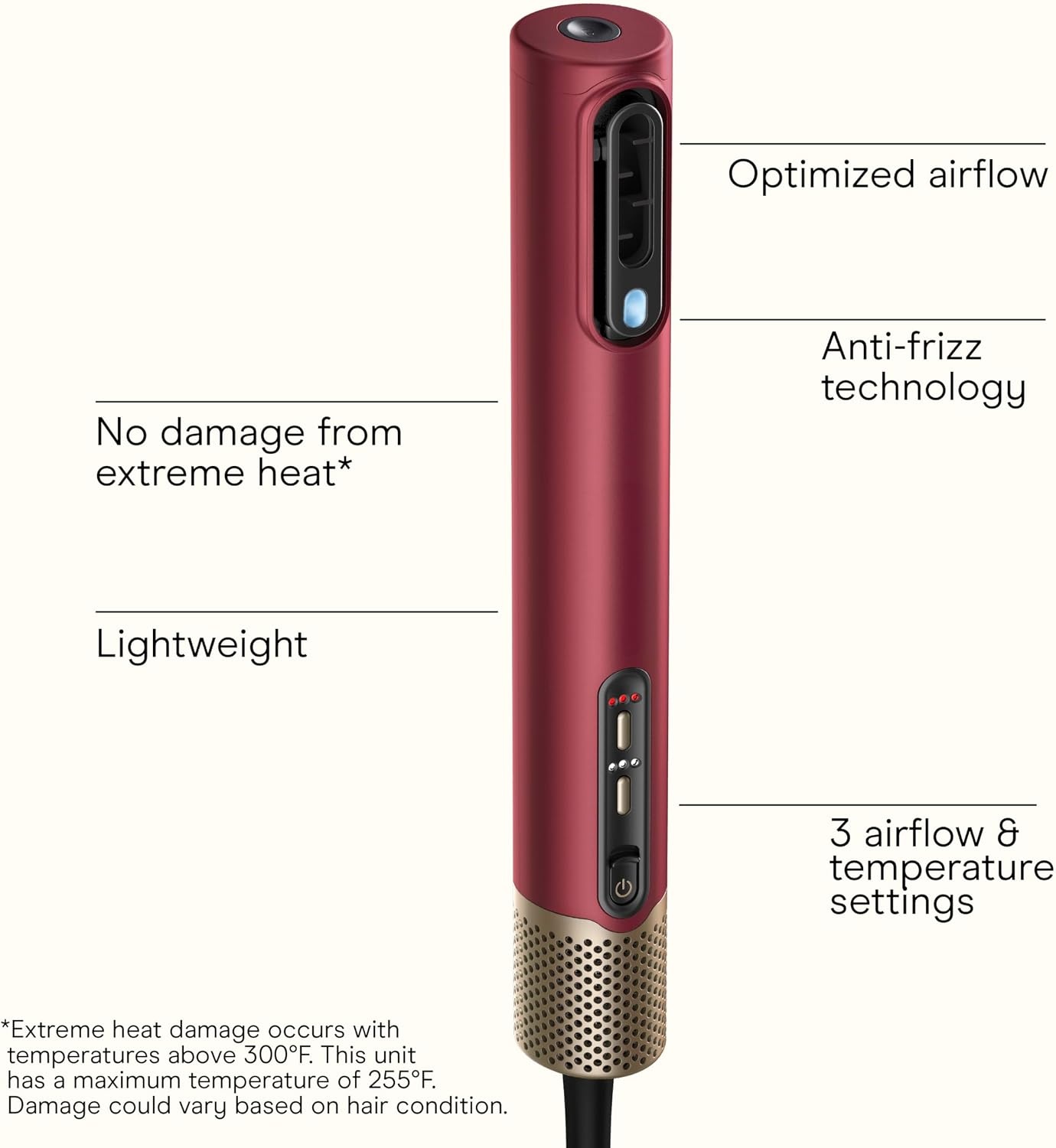 image:imageConair DigitalAire Air Styling System 4in1 Drying and Styling System with 4 Attachments to Detangle Straighten Volumize Dry Plum Model 997