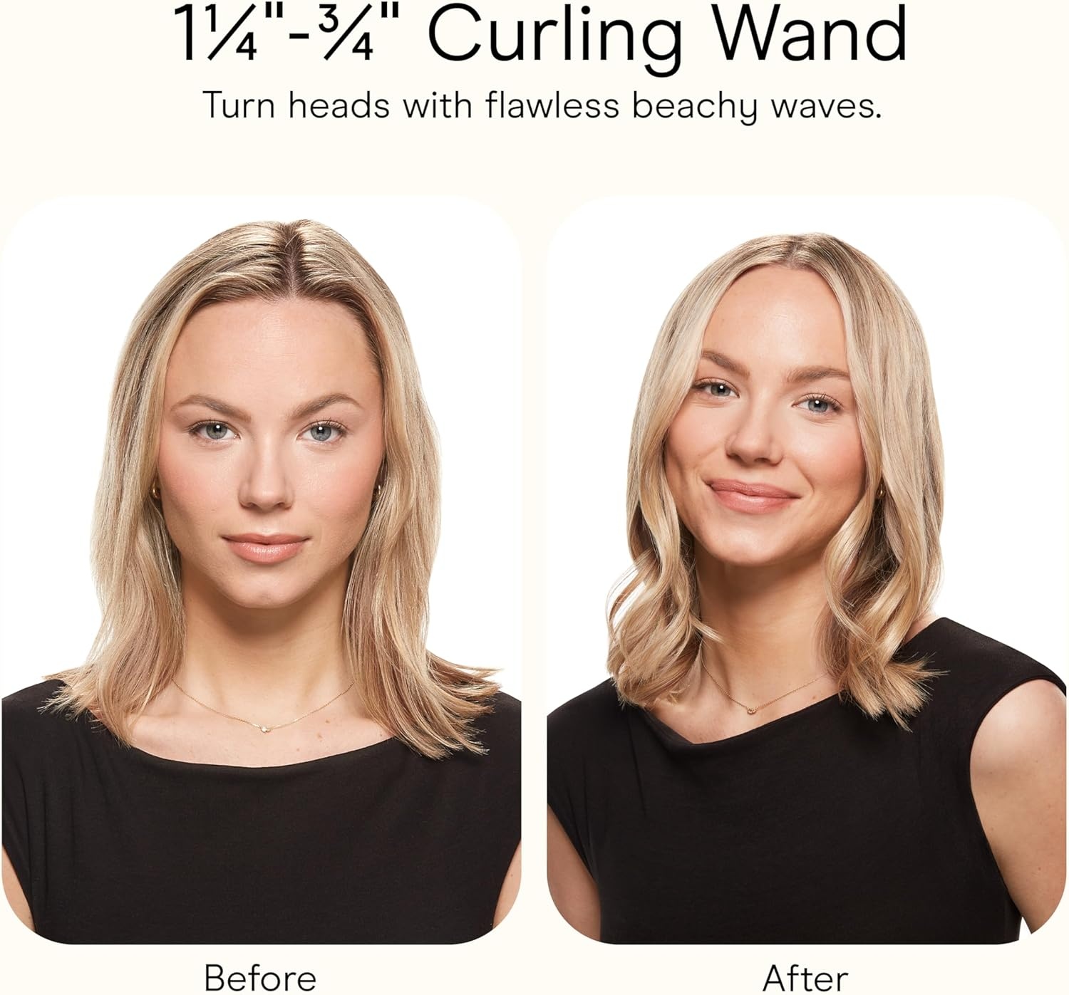 image:imageConair Double Ceramic 1In ClampFree Curling Wand Clampfree double 1in ceramic wand styles creasefree beachy waves on short to long hair WhiteRose Gold CD705L13White
