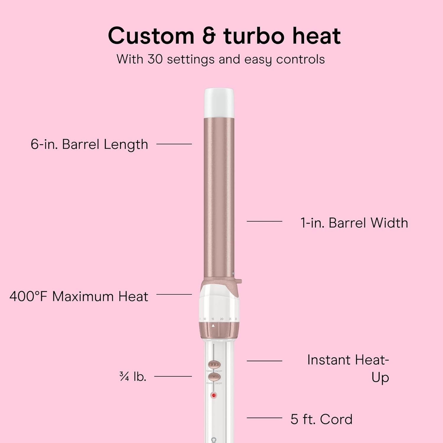 image:imageConair Double Ceramic 1In ClampFree Curling Wand Clampfree double 1in ceramic wand styles creasefree beachy waves on short to long hair WhiteRose Gold CD705L13WhiteRose Gold