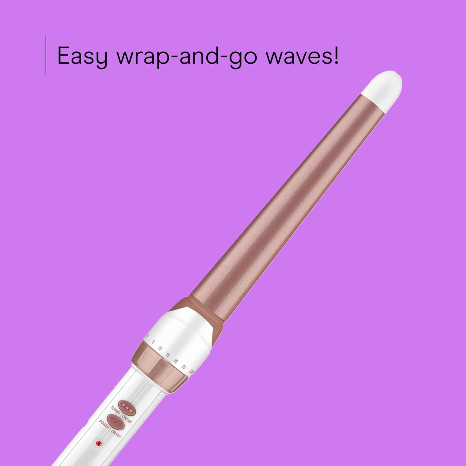 image:imageConair Double Ceramic 1In ClampFree Curling Wand Clampfree double 1in ceramic wand styles creasefree beachy waves on short to long hair WhiteRose Gold CD705L13White