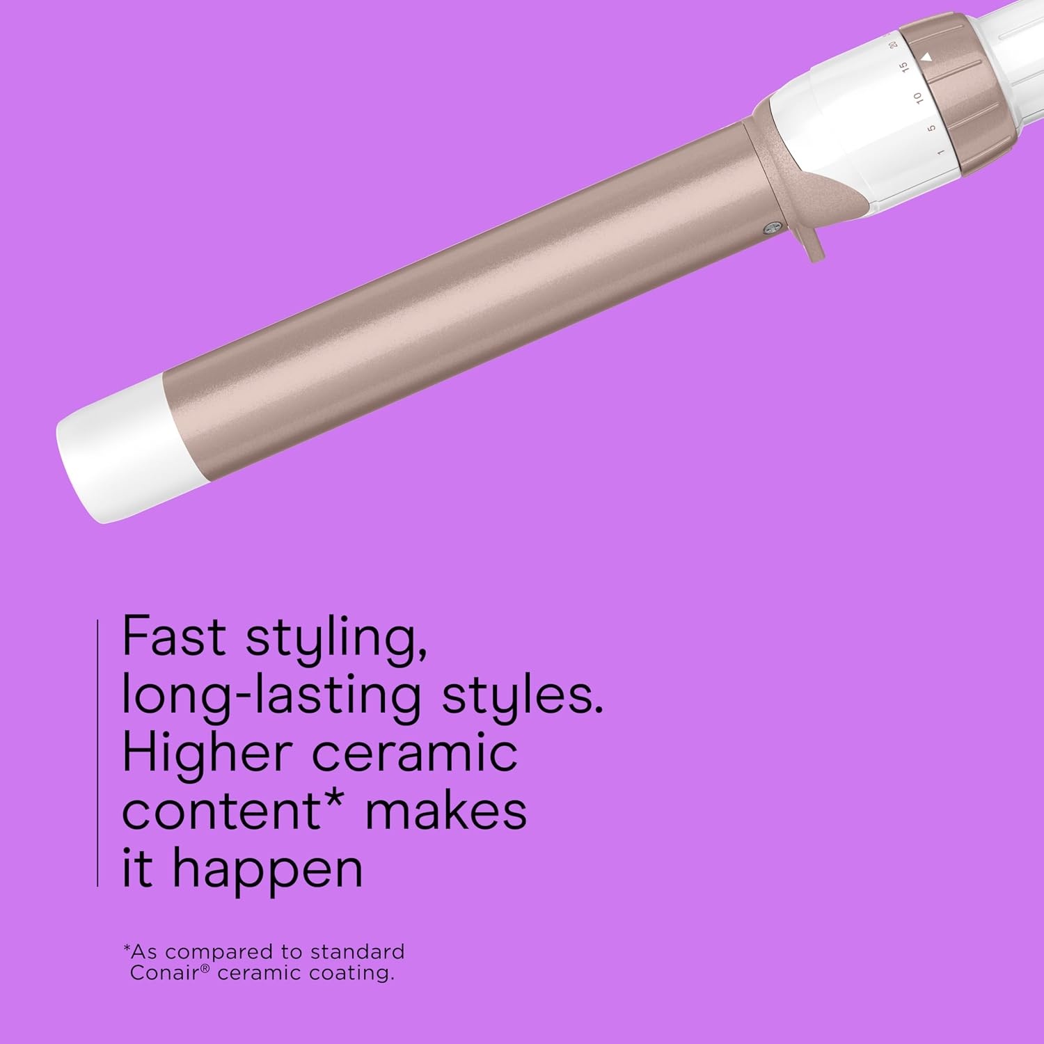 image:imageConair Double Ceramic 1In ClampFree Curling Wand Clampfree double 1in ceramic wand styles creasefree beachy waves on short to long hair WhiteRose Gold CD705L13White