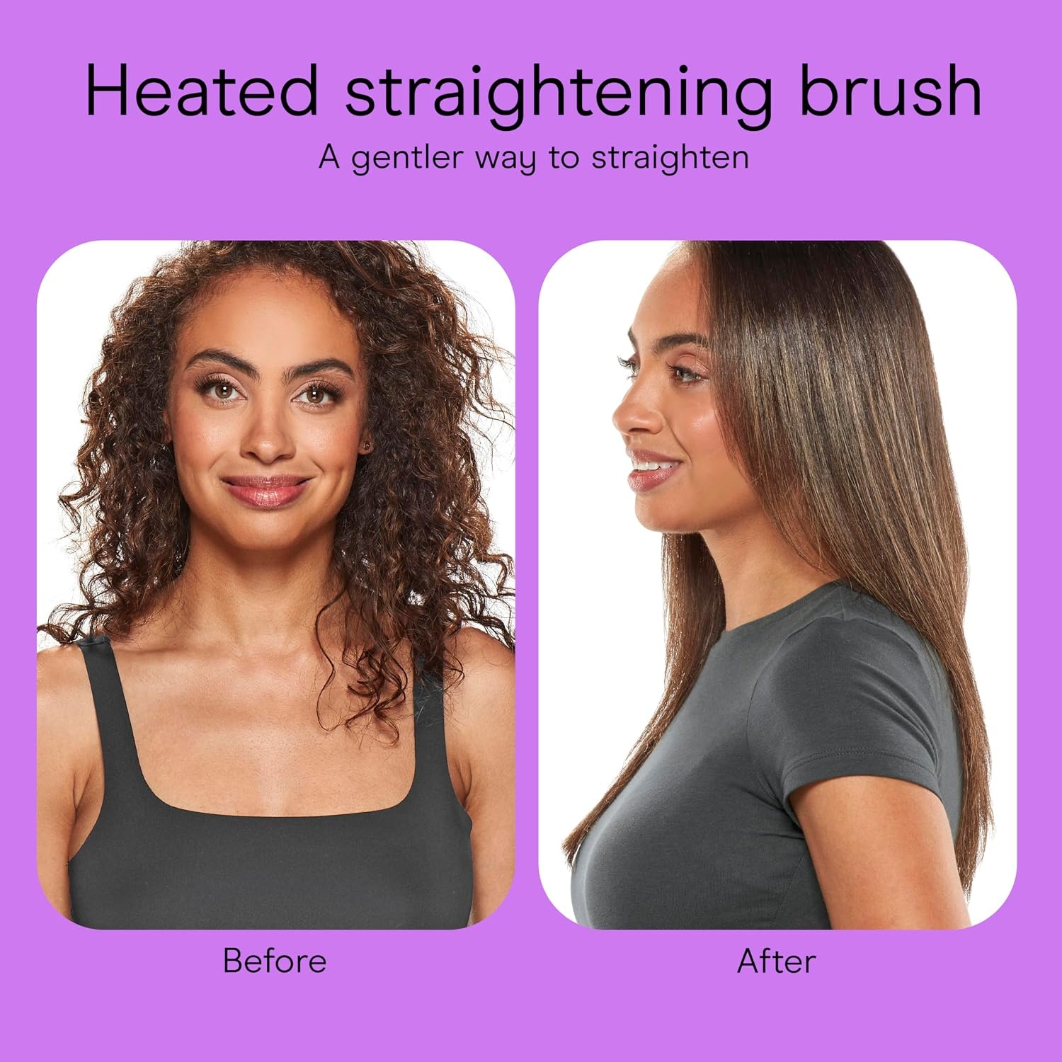 image:imageConair Double Ceramic Hair Straightener Brush Heated Straightening Brush for Smooth Shiny Hair VShaped Heated Bristles for Closer Contact 5 LED Heat Settings Dual Voltage White15
