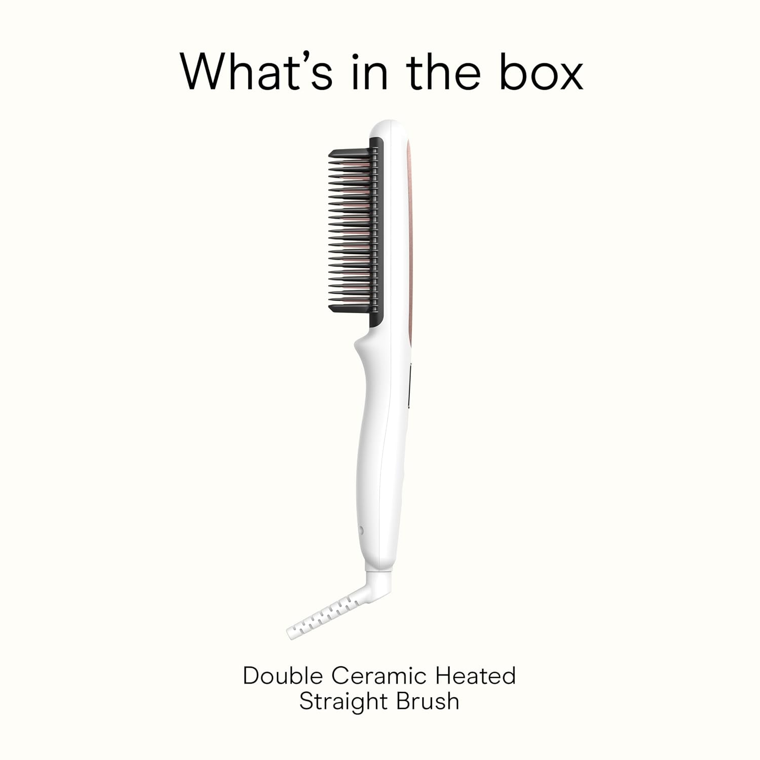 image:imageConair Double Ceramic Hair Straightener Brush Heated Straightening Brush for Smooth Shiny Hair VShaped Heated Bristles for Closer Contact 5 LED Heat Settings Dual Voltage White15