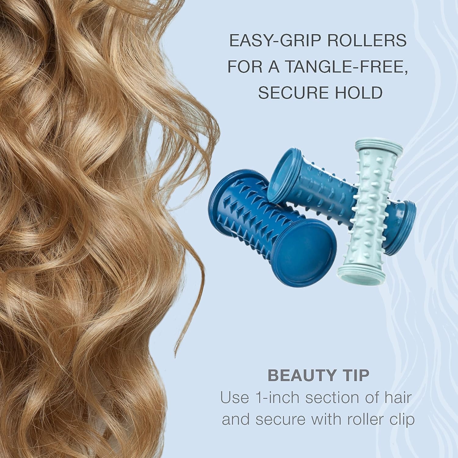 image:imageConair Double Ceramic Hot Rollers for Long Medium and All Hair Hair Curler Hair Roller Clips Included 12 inch 34 inch and 1 inch RollersBlue Amazon Exclusive