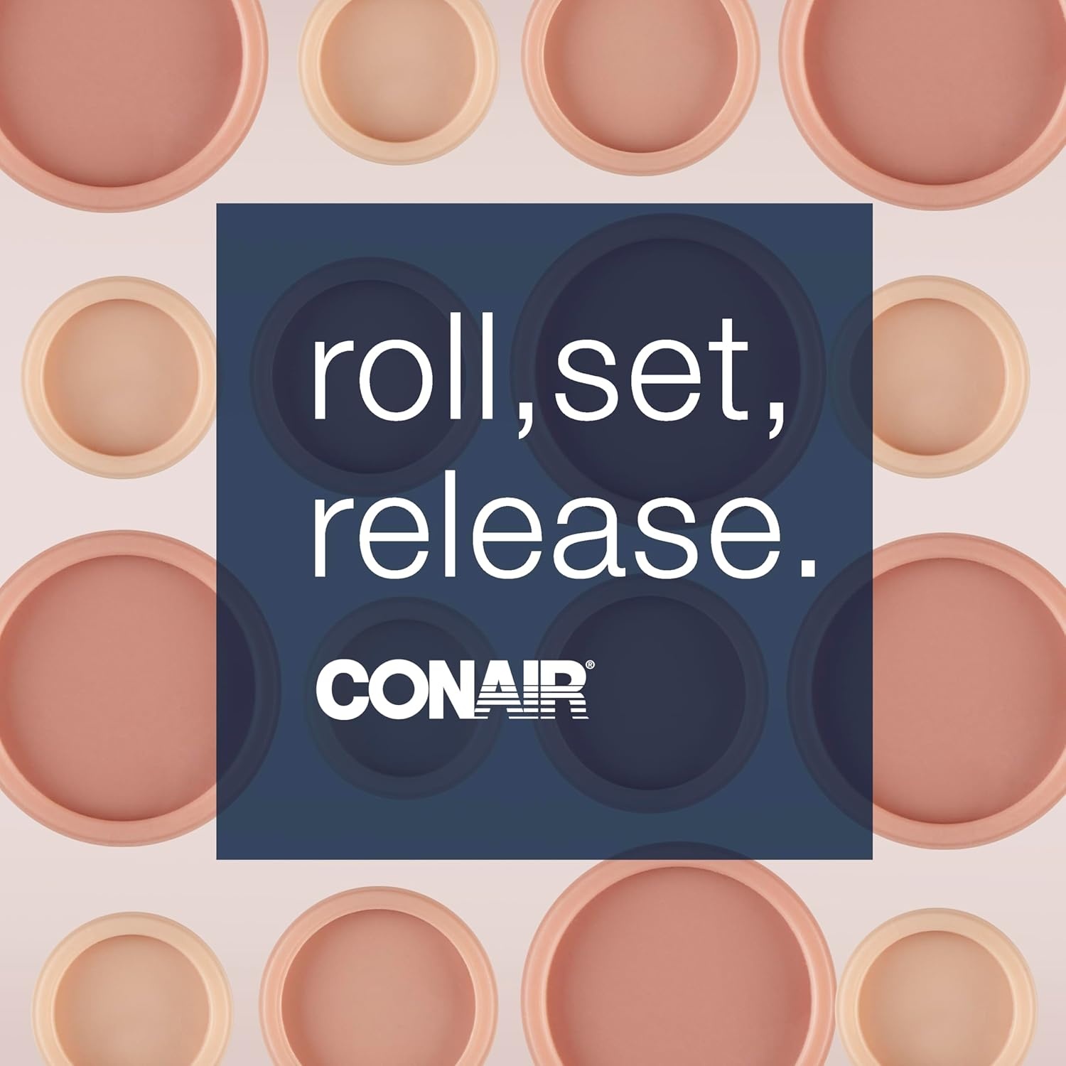 image:imageConair Double Ceramic Hot Rollers for Long Medium and All Hair Hair Curler Hair Roller Clips Included 12 inch 34 inch and 1 inch RollersTan