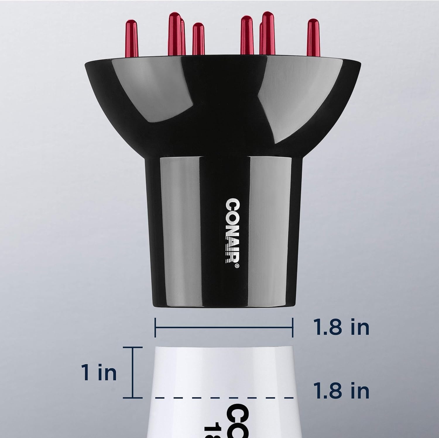image:imageConair Double Ceramic Universal Diffuser Attachment for Hair Dryer Volumizing Universal Blow Dryer Diffuser for FrizzFree Curls Fits Dryers with Nozzles from 175 to 21 WhiteBlack