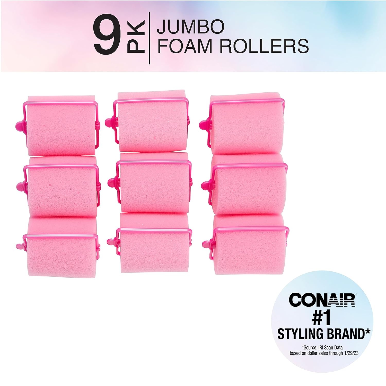 image:imageConair Foam Hair Rollers Heatless curls Foam Rollers Hair Rollers Loose Hair Curlers in Assorted Sizes 8 Count wstorage casePink
