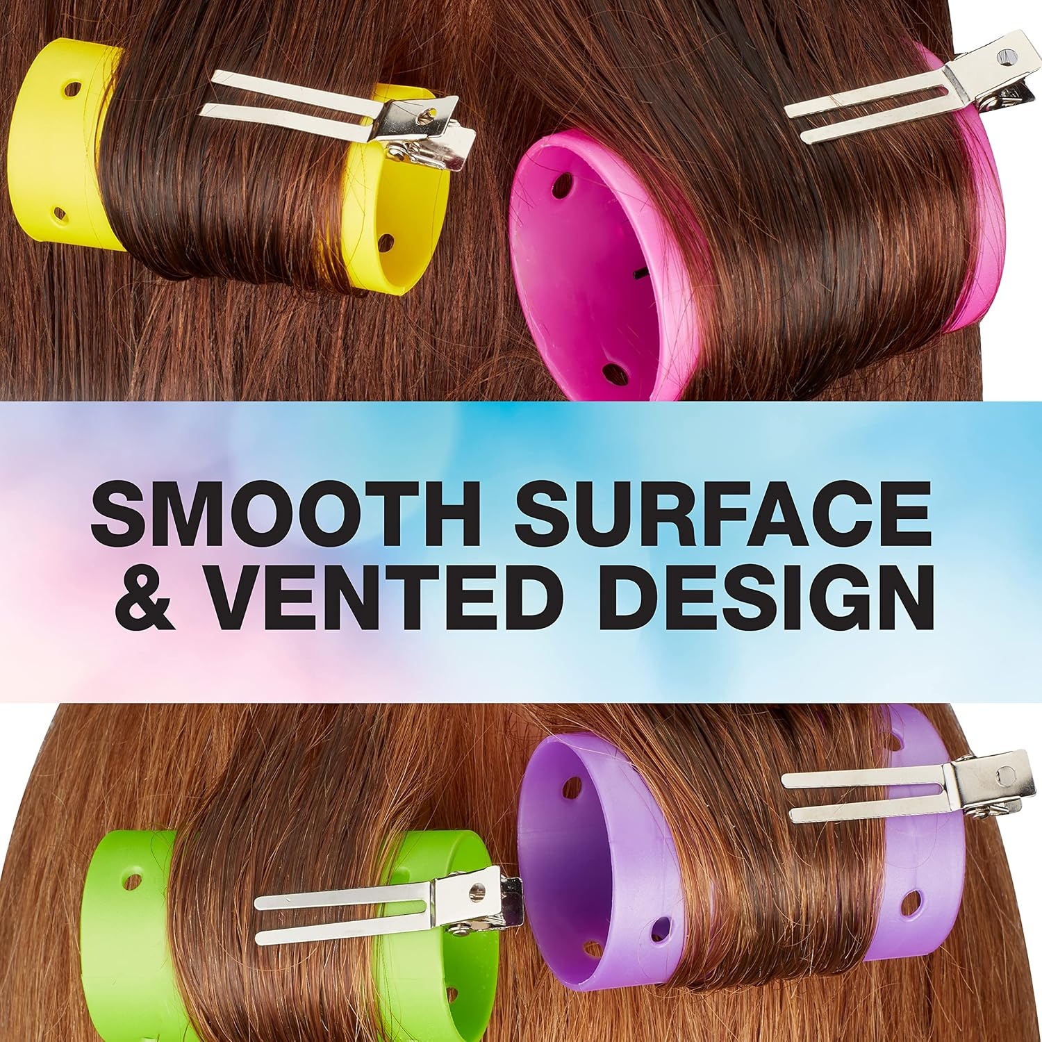 image:imageConair Foam Hair Rollers Heatless curls Foam Rollers Hair Rollers Loose Hair Curlers in Assorted Sizes 8 Count wstorage caseRainbow