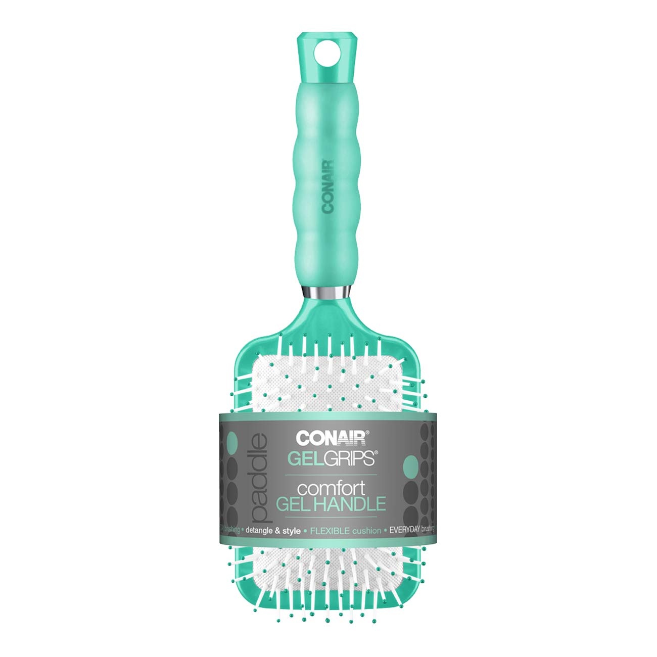 image:imageConair Gel Grips Paddle Brush Size B Pink amp White 1 Count