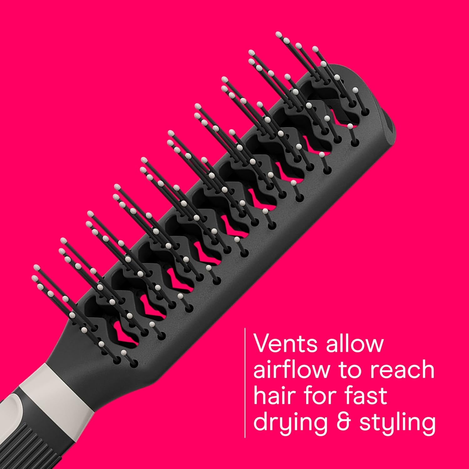 image:imageConair Grip amp Lift Vent Hairbrush FullSize and MidSize Brush Set Nylon Bristle Hair Brushes for Blowout Styling Value Pack Color May Vary