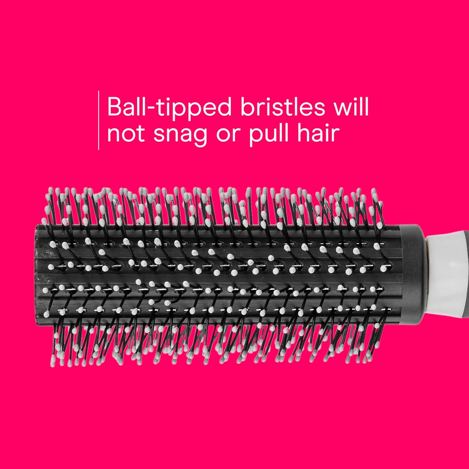 image:imageConair Grip amp Style Round Brush Nylon Bristle Hair Brush for Blowout Styling Ideal for Coarse Curly Wavy Hair Color May VaryGray