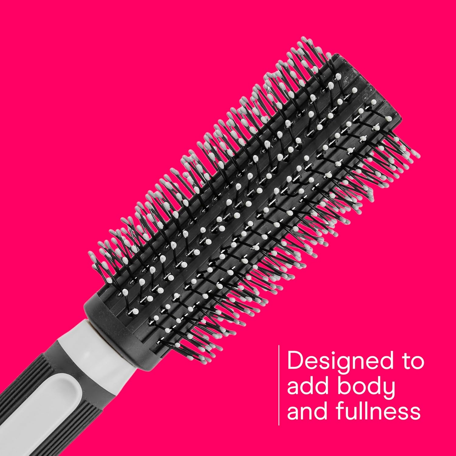 image:imageConair Grip amp Style Round Brush Nylon Bristle Hair Brush for Blowout Styling Ideal for Coarse Curly Wavy Hair Color May VaryGray