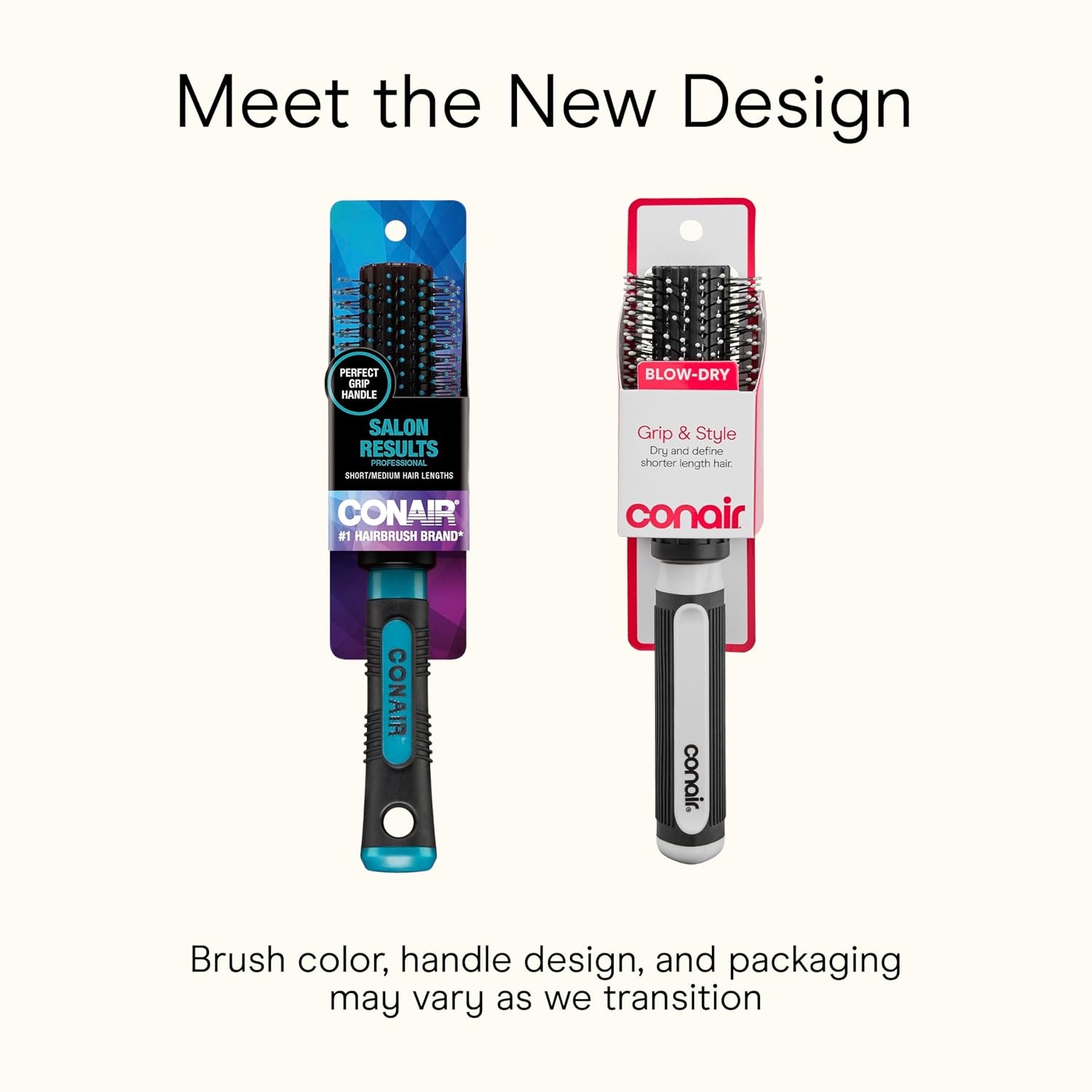 image:imageConair Grip amp Style Round Brush Nylon Bristle Hair Brush for Blowout Styling Ideal for Coarse Curly Wavy Hair Color May VaryGray