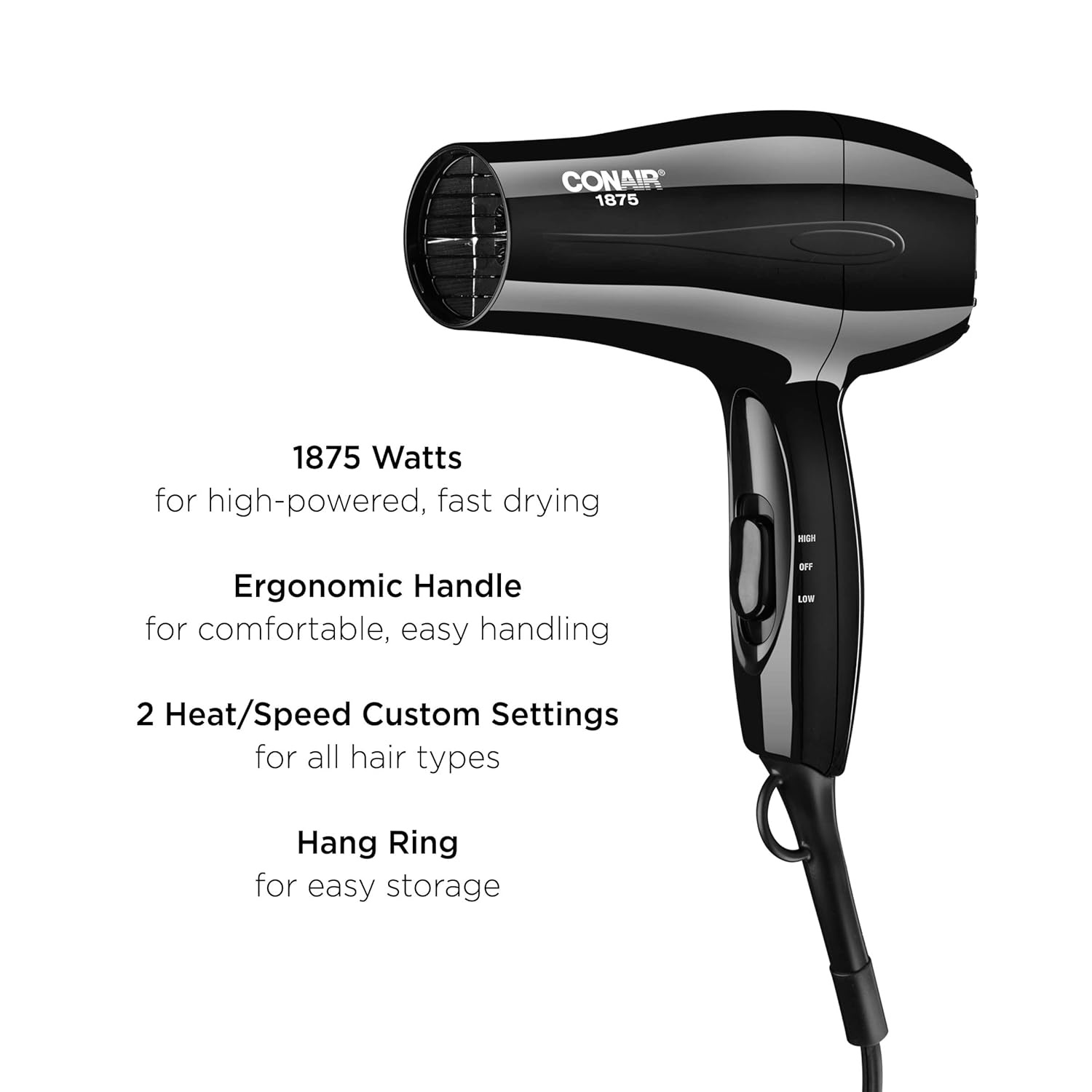 image:imageConair Hair Dryer 1875W MidSize Hair Dryer1 Count Pack of 1