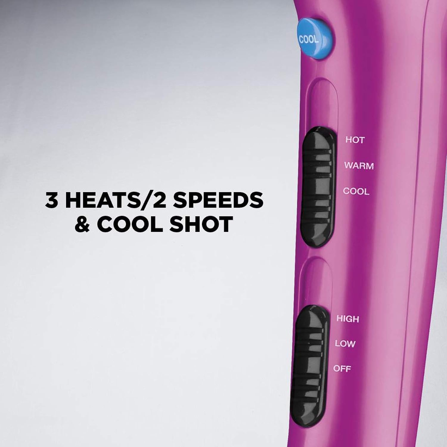 image:imageConair Hair Dryer with Retractable Cord 1875W Blow Dryer 3 Heat Settings 2 Speeds Blow Dryer with Diffuser and Concentrator Attachments Ionic Tourmaline Technology Matte Light PinkPink