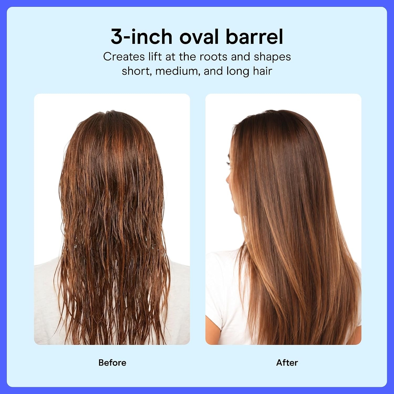 image:imageConair Hot Air Brush Blowout Styler WettoDry 3Inch Oval Barrel for Wavy Curly and Textured Hair BC95