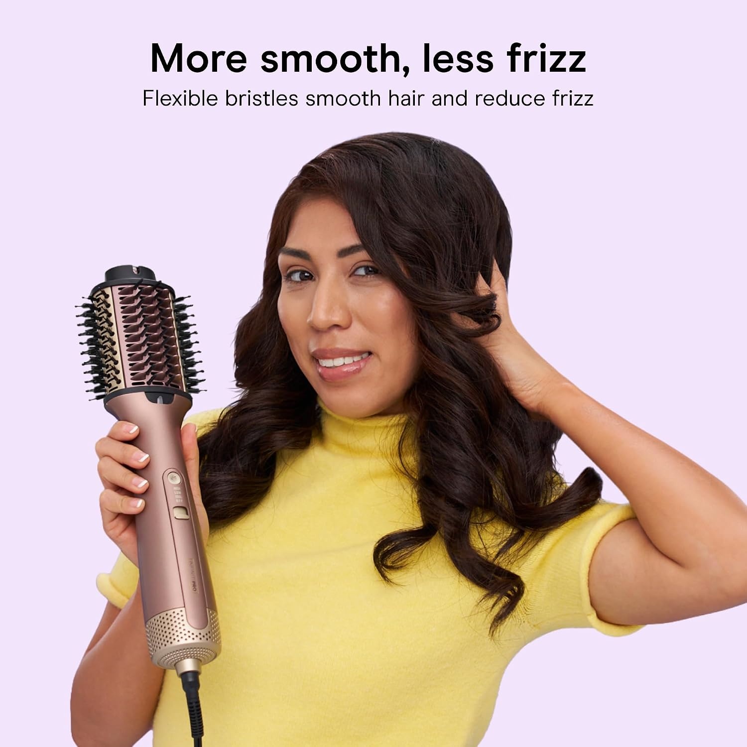 image:imageConair Hot Air Brush Blowout Styler WettoDry 3Inch Oval Barrel for Wavy Curly and Textured Hair BC95