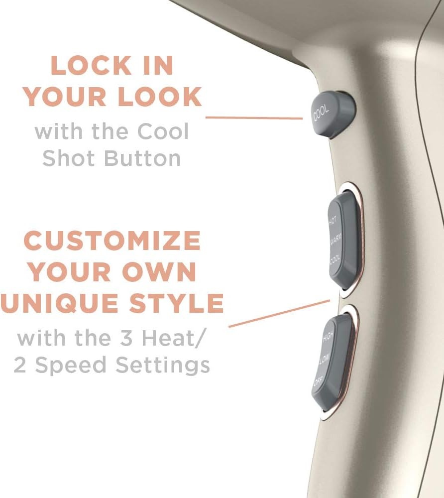 image:imageConair INFINITIPRO BY Frizz Free Compact Hair Dryer 2x the Shine 3x the Frizz Control dusty rose 1 CountRose Gold