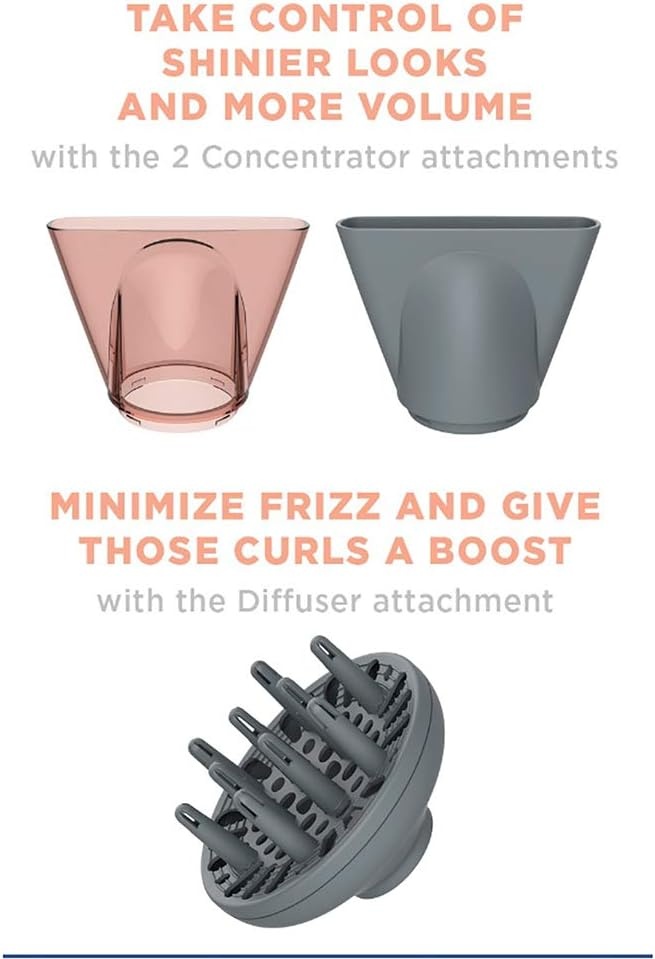 image:imageConair INFINITIPRO BY Frizz Free Compact Hair Dryer 2x the Shine 3x the Frizz Control dusty rose 1 CountRose Gold