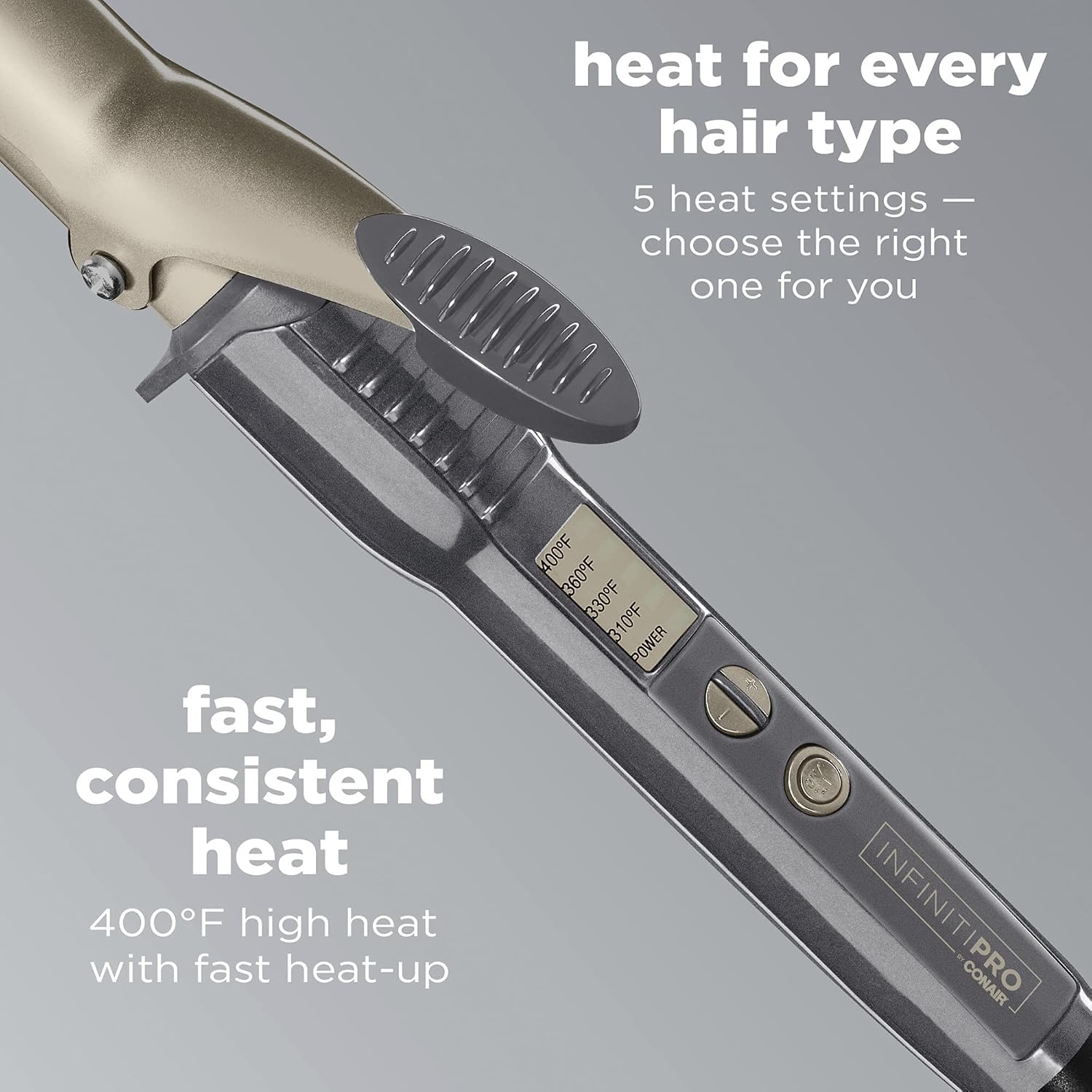 image:imageConair INFINITIPRO Tourmaline 1Inch Ceramic Curling Iron 1inch Barrel Produces Classic Curls for use on Short Medium and Long Hair