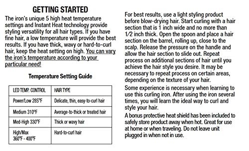 image:imageConair INFINITIPRO Tourmaline 1Inch Ceramic Curling Iron 1inch Barrel Produces Classic Curls for use on Short Medium and Long Hair