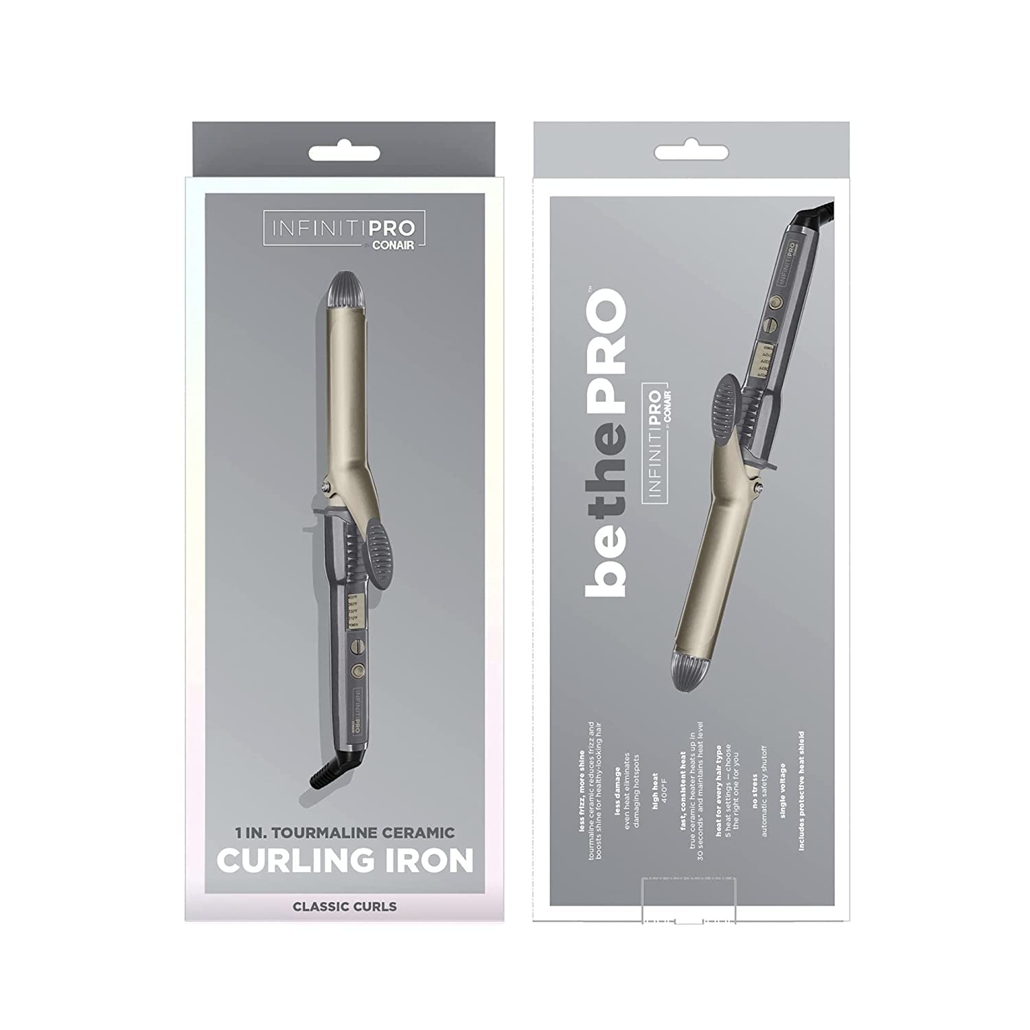 image:imageConair INFINITIPRO Tourmaline 1Inch Ceramic Curling Iron 1inch Barrel Produces Classic Curls for use on Short Medium and Long Hair