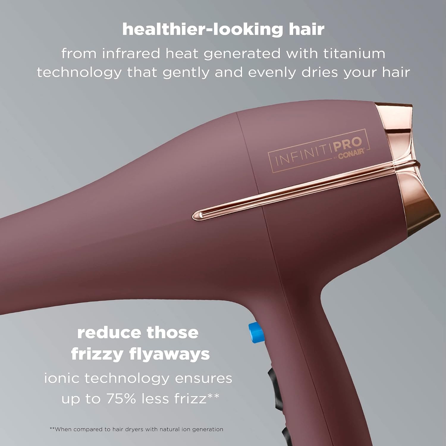 image:imageConair InfinitiPRO AC Motor Pro Hair Dryer Professional ionic ceramic blow dryer for faster frizzfree drying on all hair types Black Model 650XPlum Amazon Exclusive