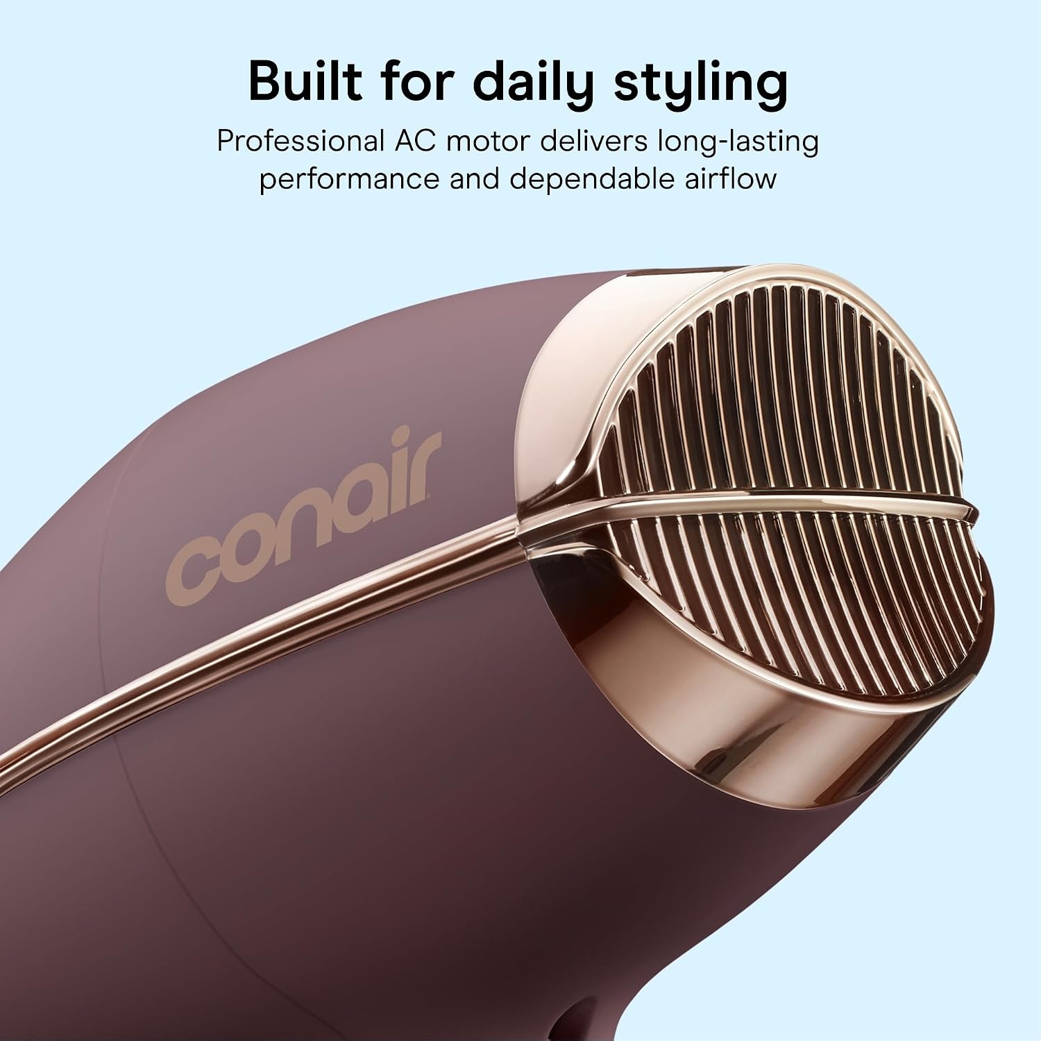 image:imageConair InfinitiPRO AC Motor Pro Hair Dryer Professional ionic ceramic blow dryer for faster frizzfree drying on all hair types Black Model 650XPlum