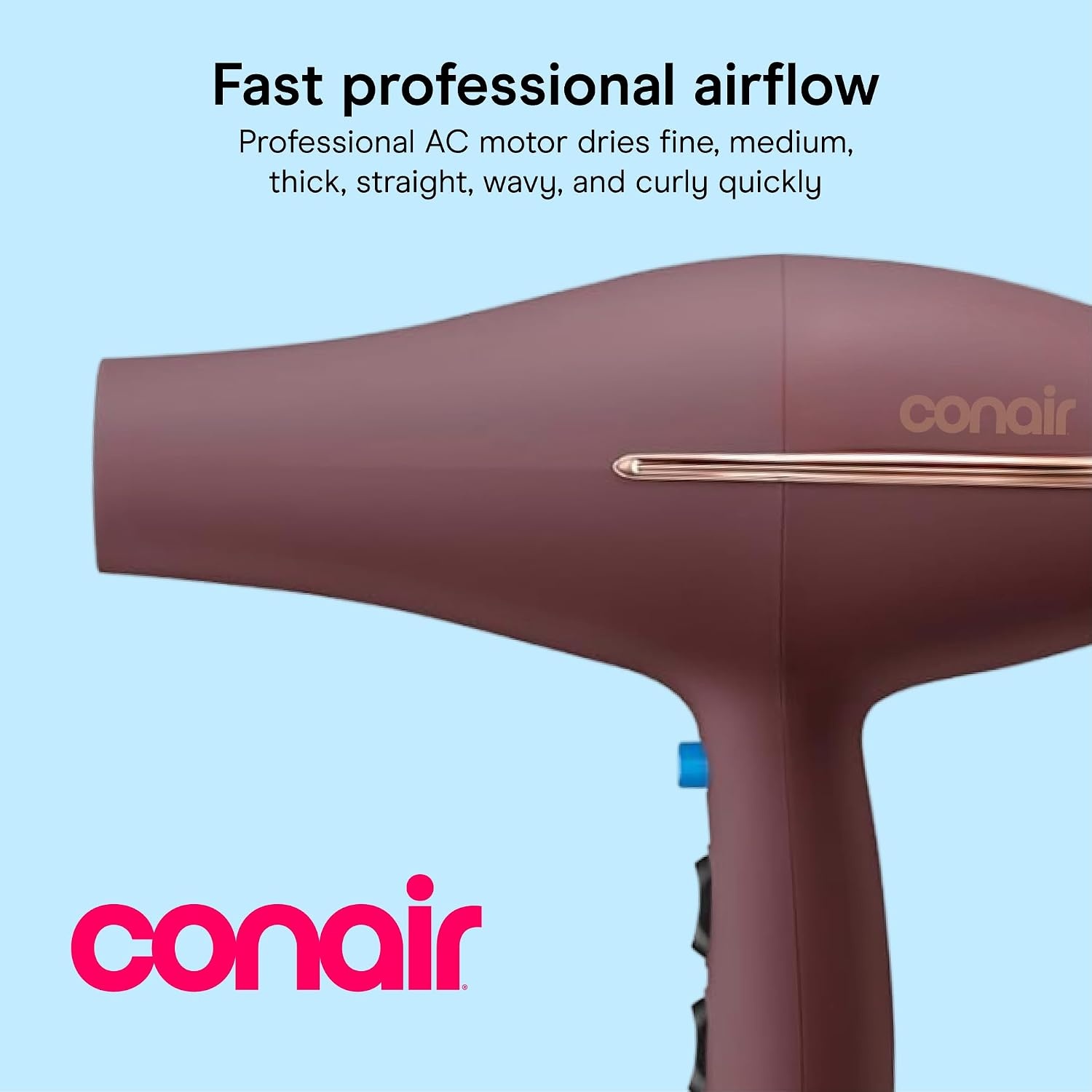 image:imageConair InfinitiPRO AC Motor Pro Hair Dryer Professional ionic ceramic blow dryer for faster frizzfree drying on all hair types Black Model 650XPlum