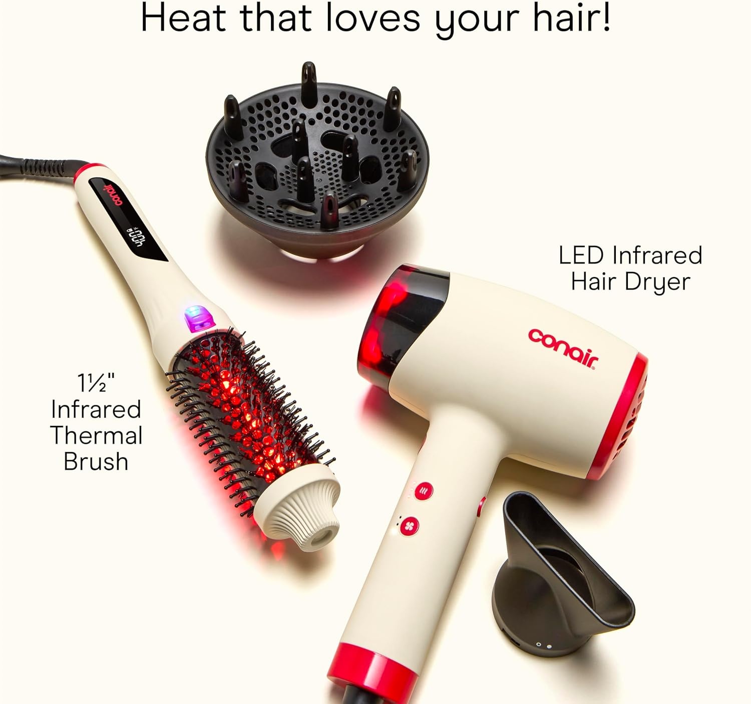 image:imageConair InfinitiPRO Infrared Hair Dryer with Dual Ionic Conditioning Includes Diffuser amp Concentrator Fast Drying Blow Dryer for Frizz Reduction 3 HeatSpeed Settings White 1999