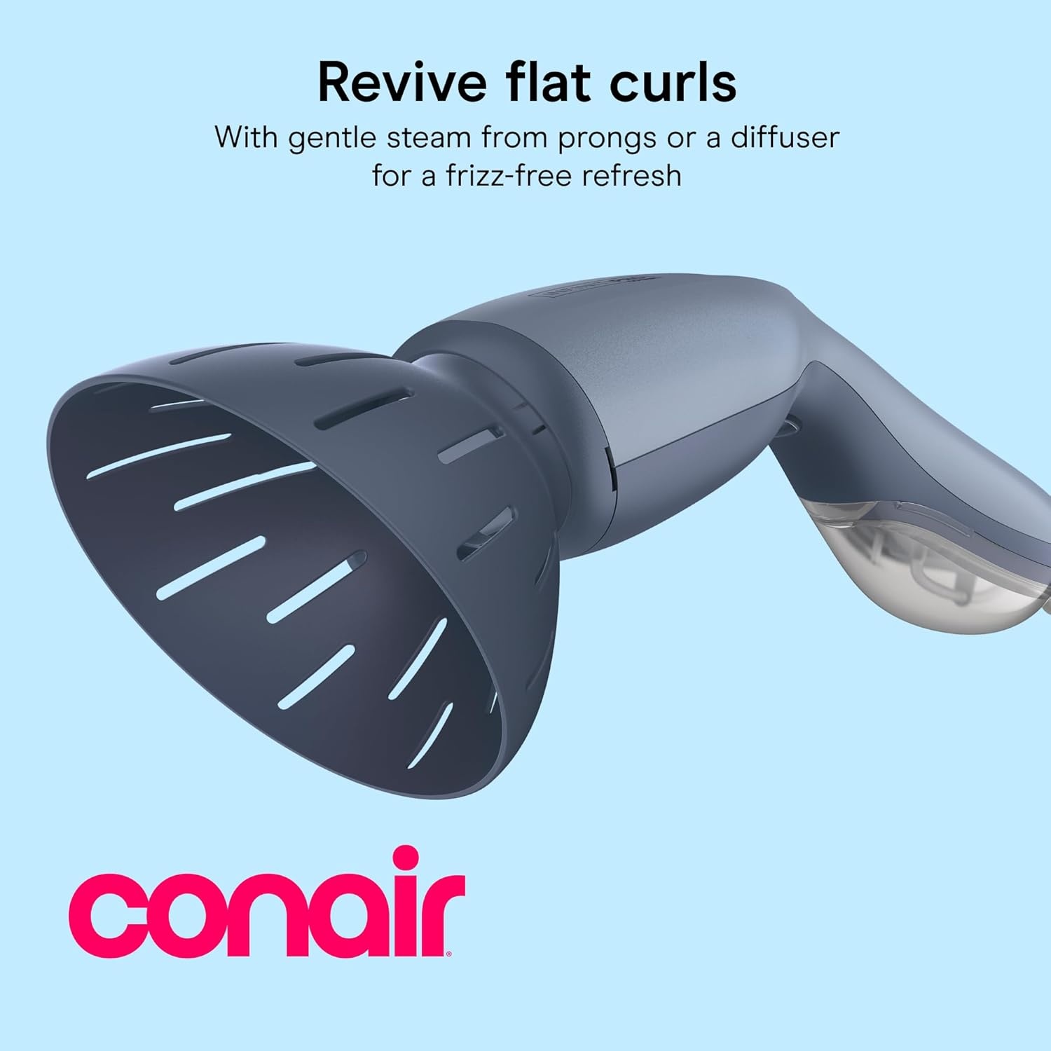 image:imageConair InfinitiPRO Steam Therapy Curl Refresher Hair Steamer Gentle steam therapy revives flat or dry natural coily and curly hair Blue Model S03L5Hair Steamer