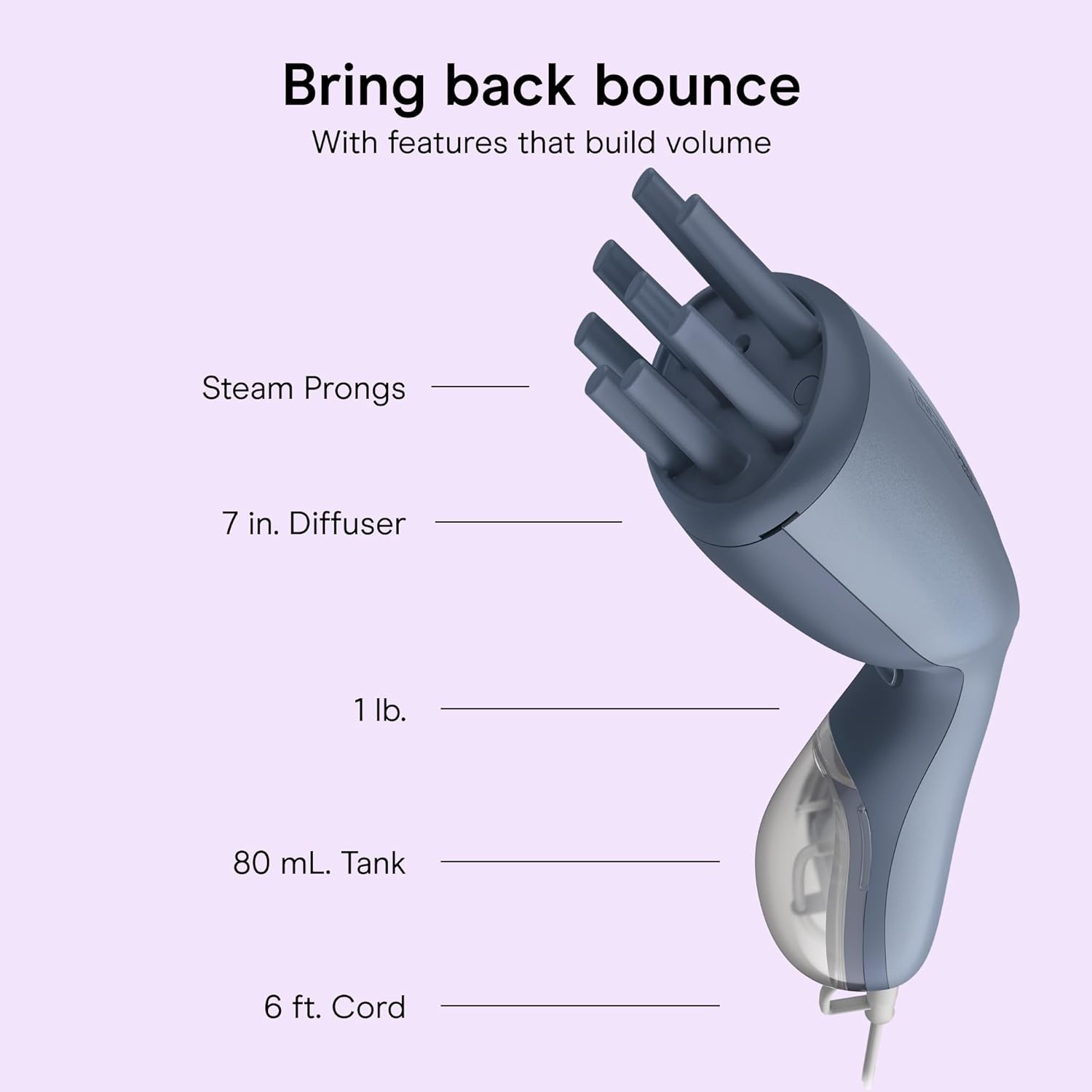 image:imageConair InfinitiPRO Steam Therapy Curl Refresher Hair Steamer Gentle steam therapy revives flat or dry natural coily and curly hair Blue Model S03L5Hair Steamer