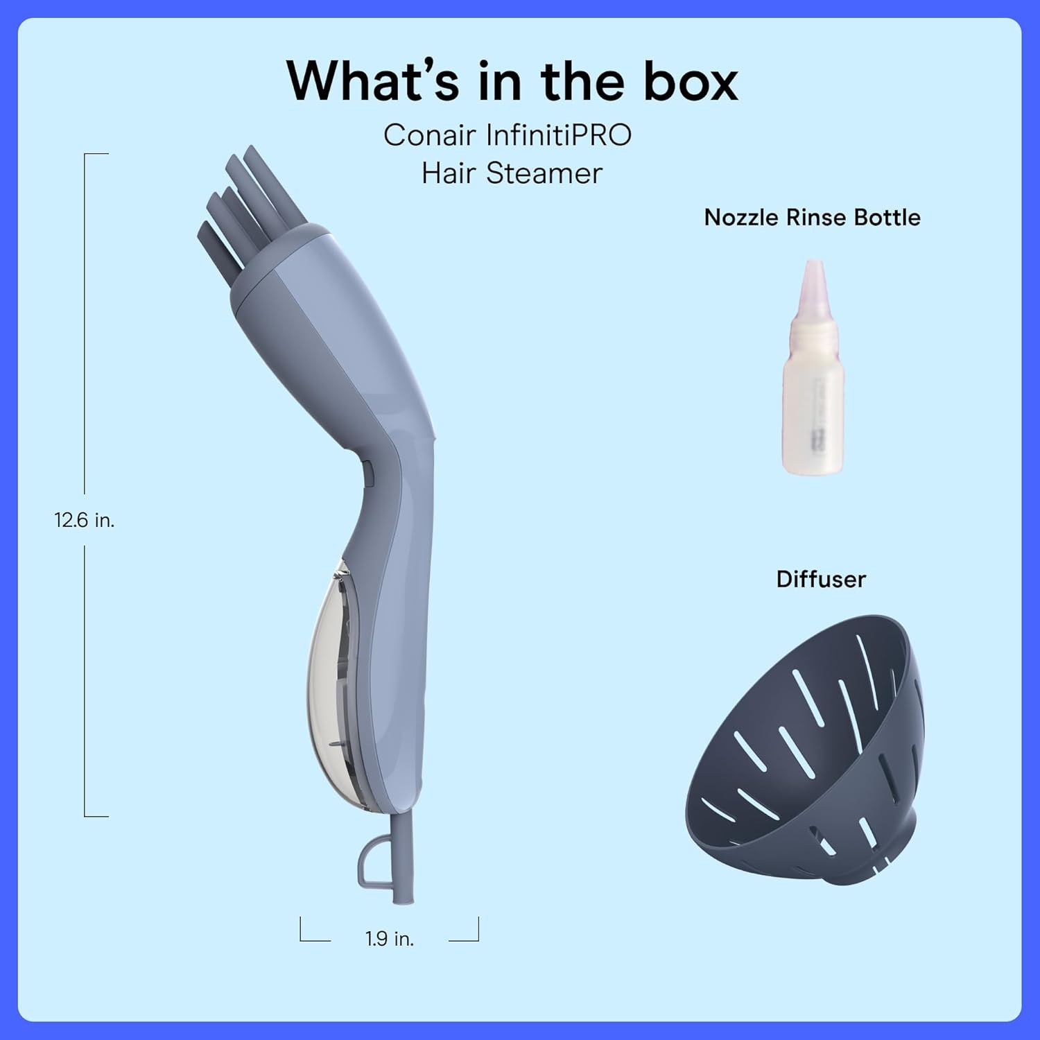 image:imageConair InfinitiPRO Steam Therapy Curl Refresher Hair Steamer Gentle steam therapy revives flat or dry natural coily and curly hair Blue Model S03L5Hair Steamer