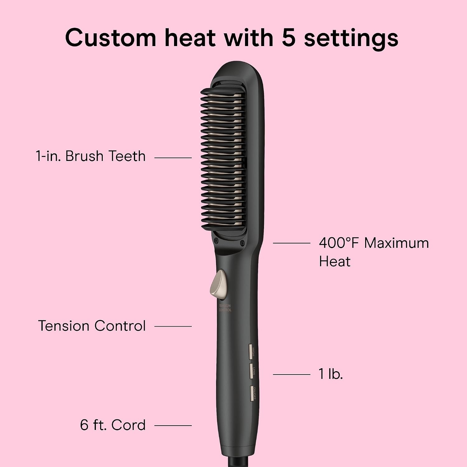 image:imageConair InfinitiPRO Tension Control Straightening Brush Tension control ionic brush straightens and reduces frizz on fine to thick curly hair Gray Model BC77712